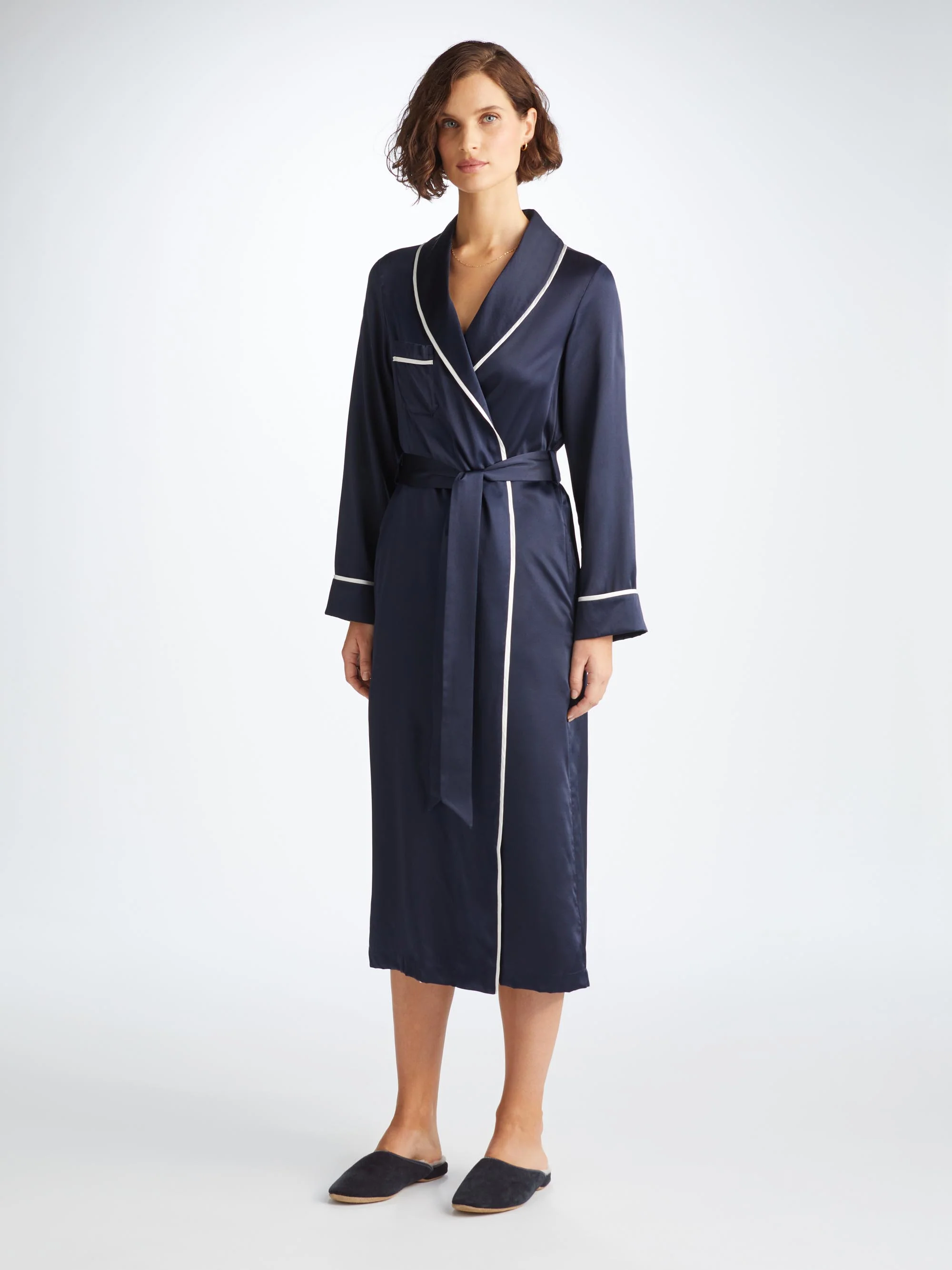 Women's Mule Slippers Imogen Suede Sheepskin Navy - Image 5