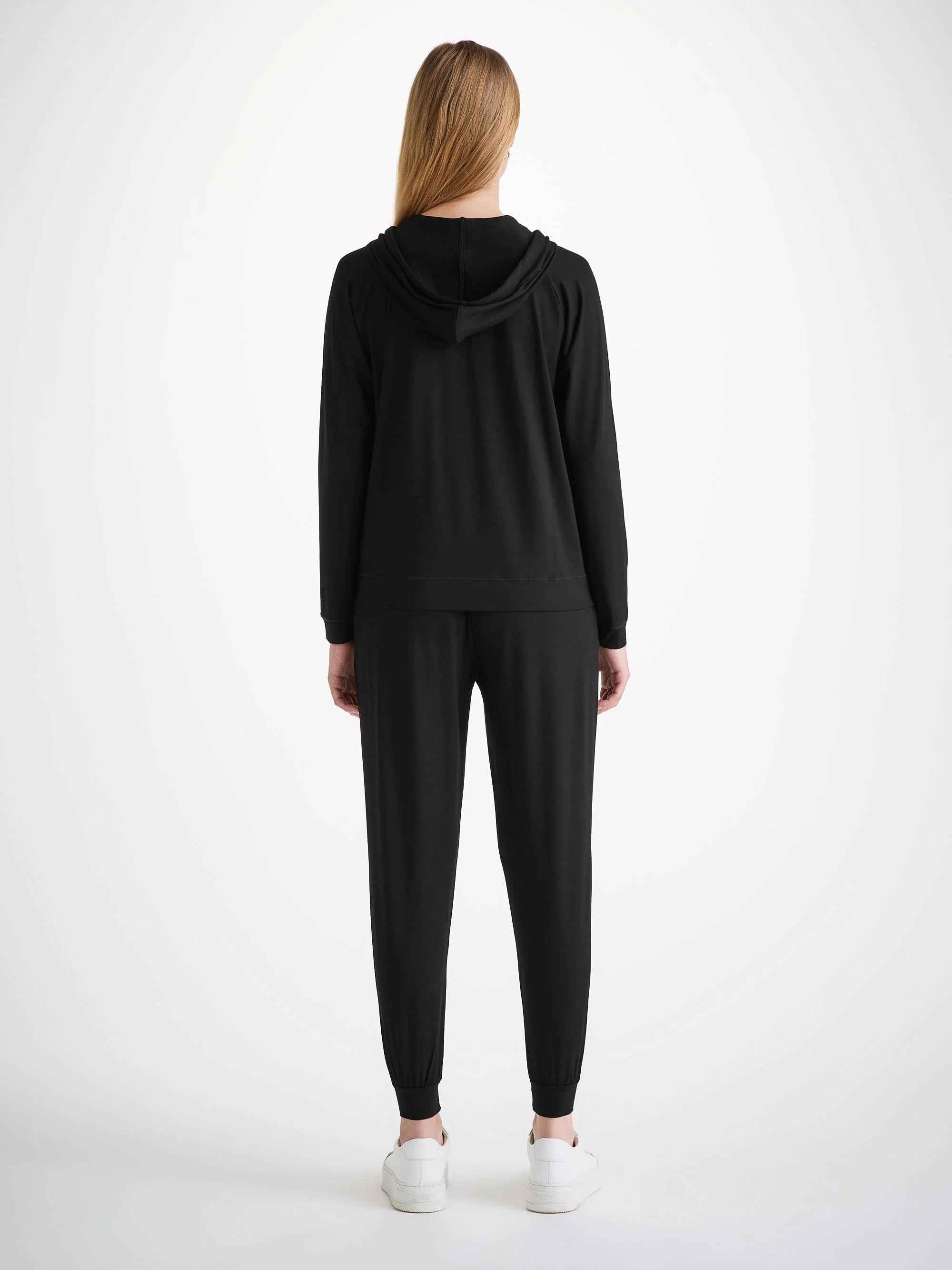 Women's Pullover Hoodie Basel Micro Modal Stretch Black - Image 3