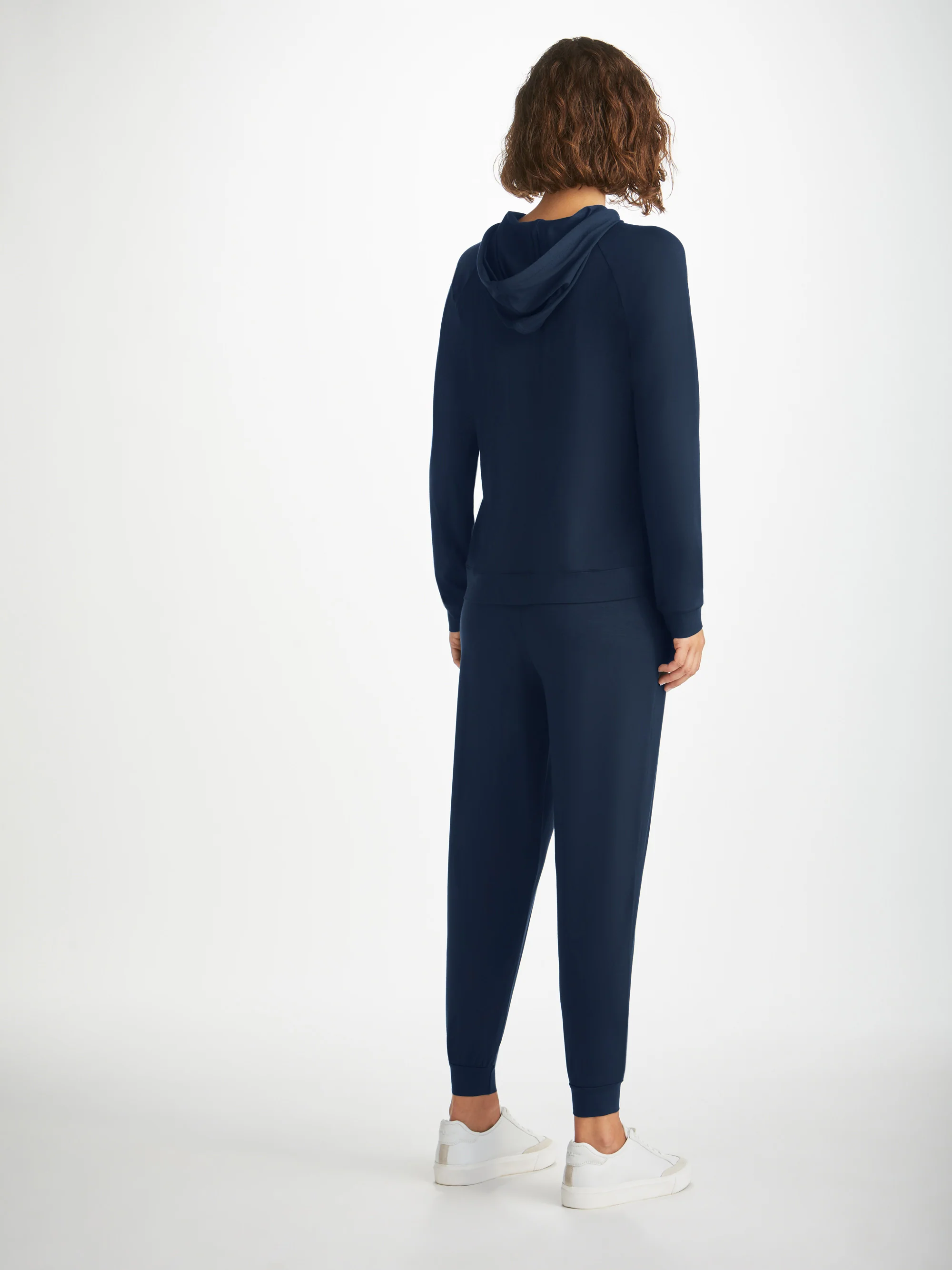 Women's Pullover Hoodie Basel Micro Modal Stretch Navy - Image 3