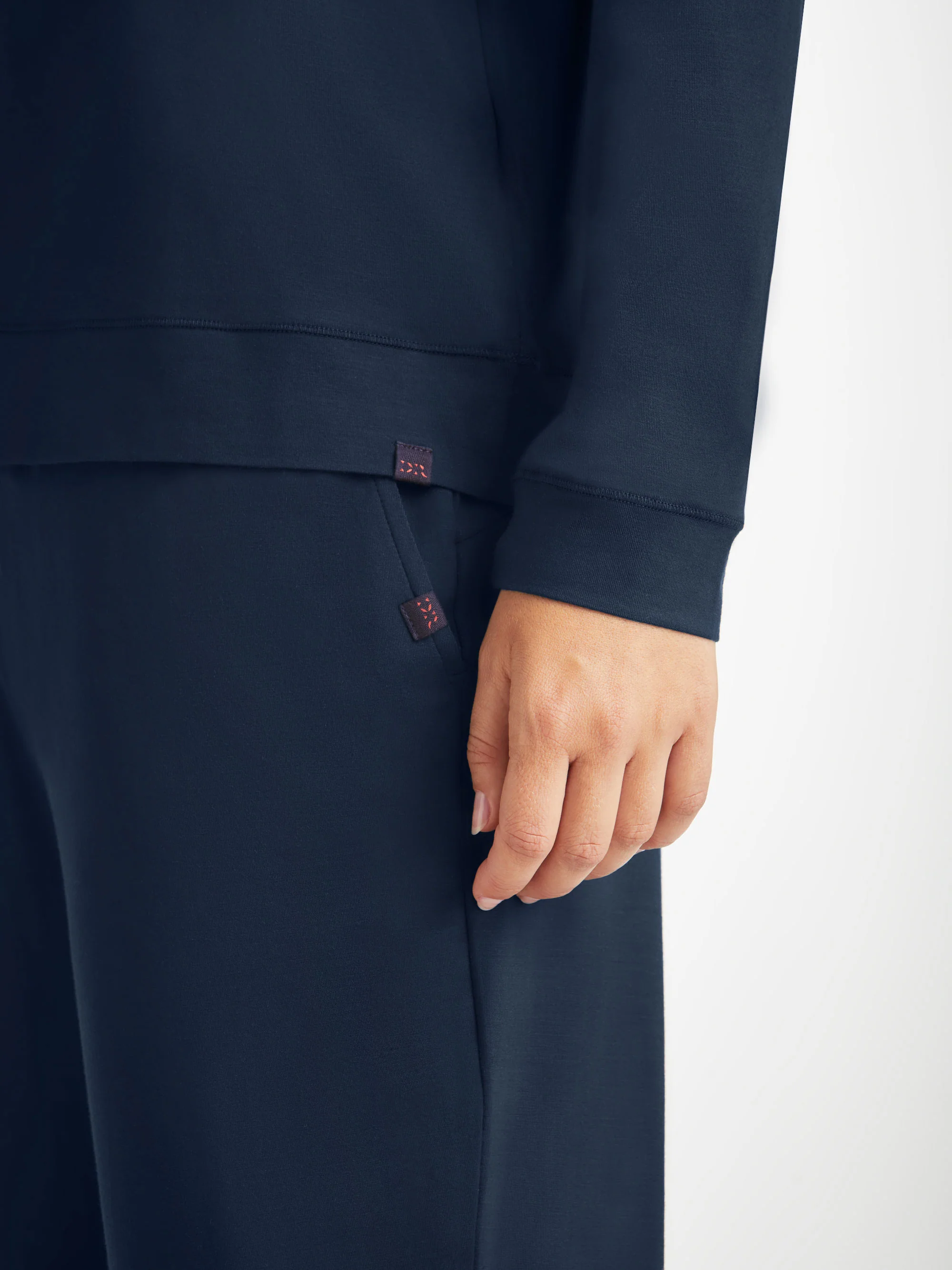 Women's Pullover Hoodie Basel Micro Modal Stretch Navy - Image 5