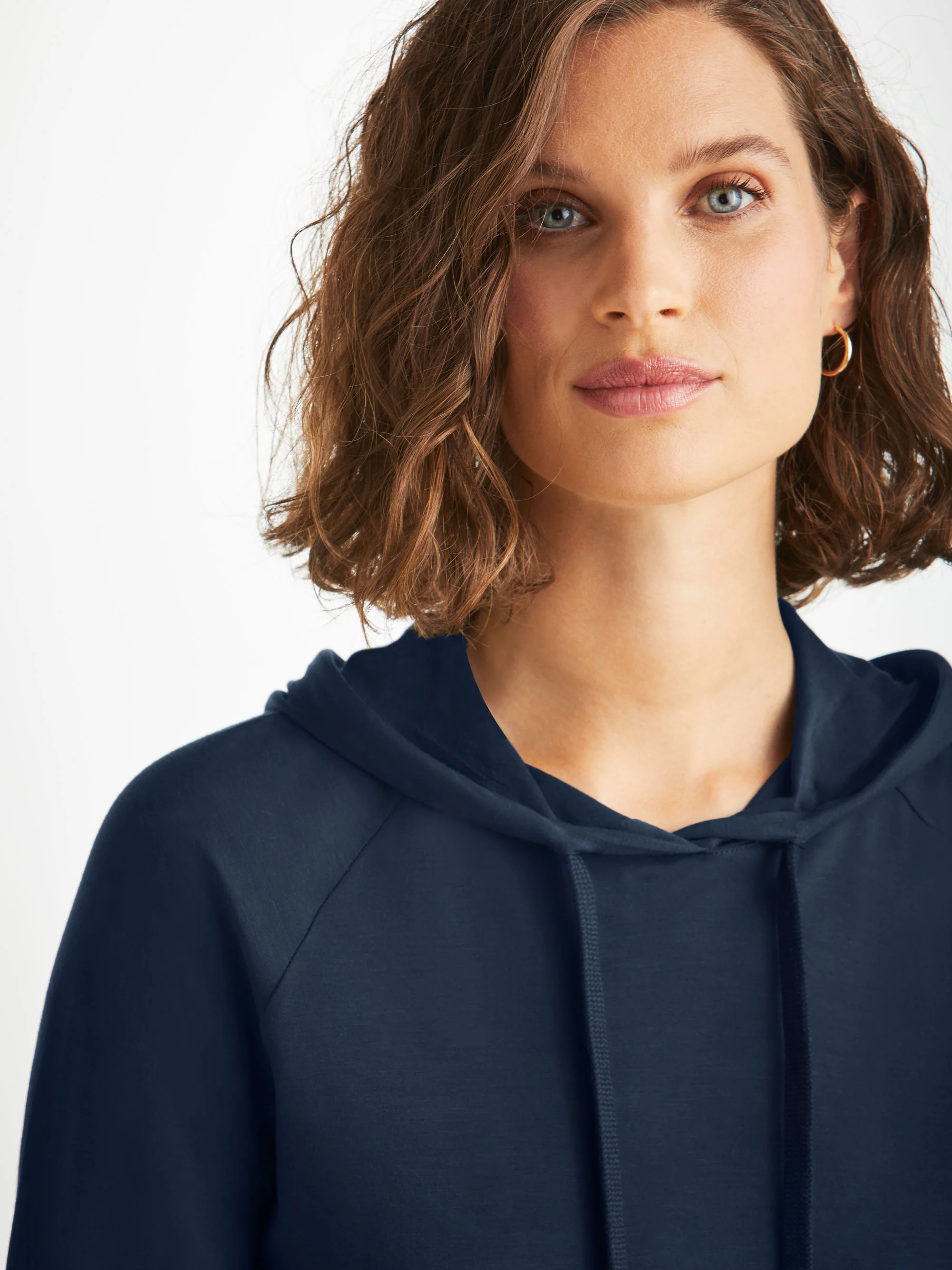 Women's Pullover Hoodie Basel Micro Modal Stretch Navy - Image 6