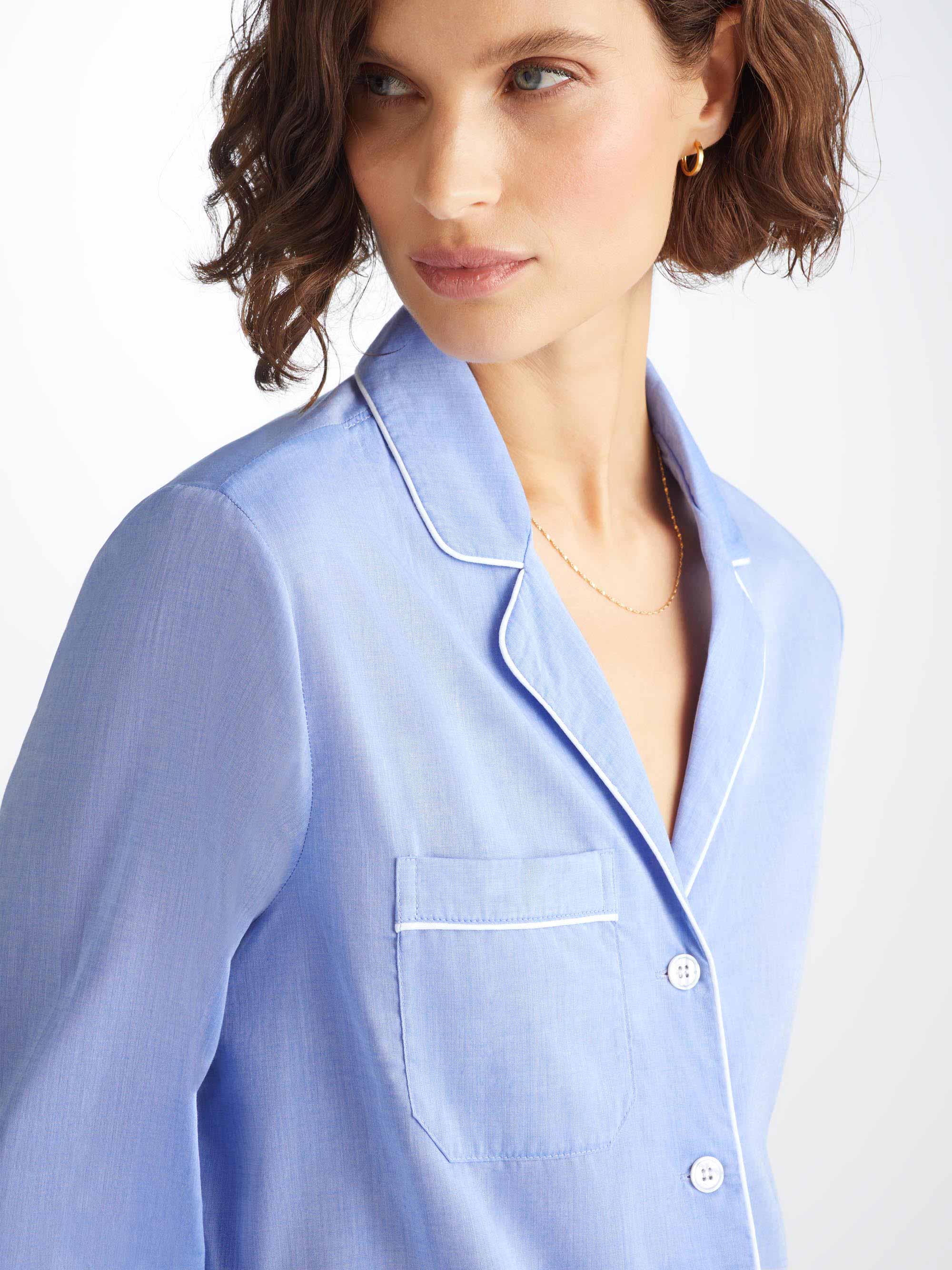 Women's Pyjamas Amalfi Cotton Batiste Blue - Image 5