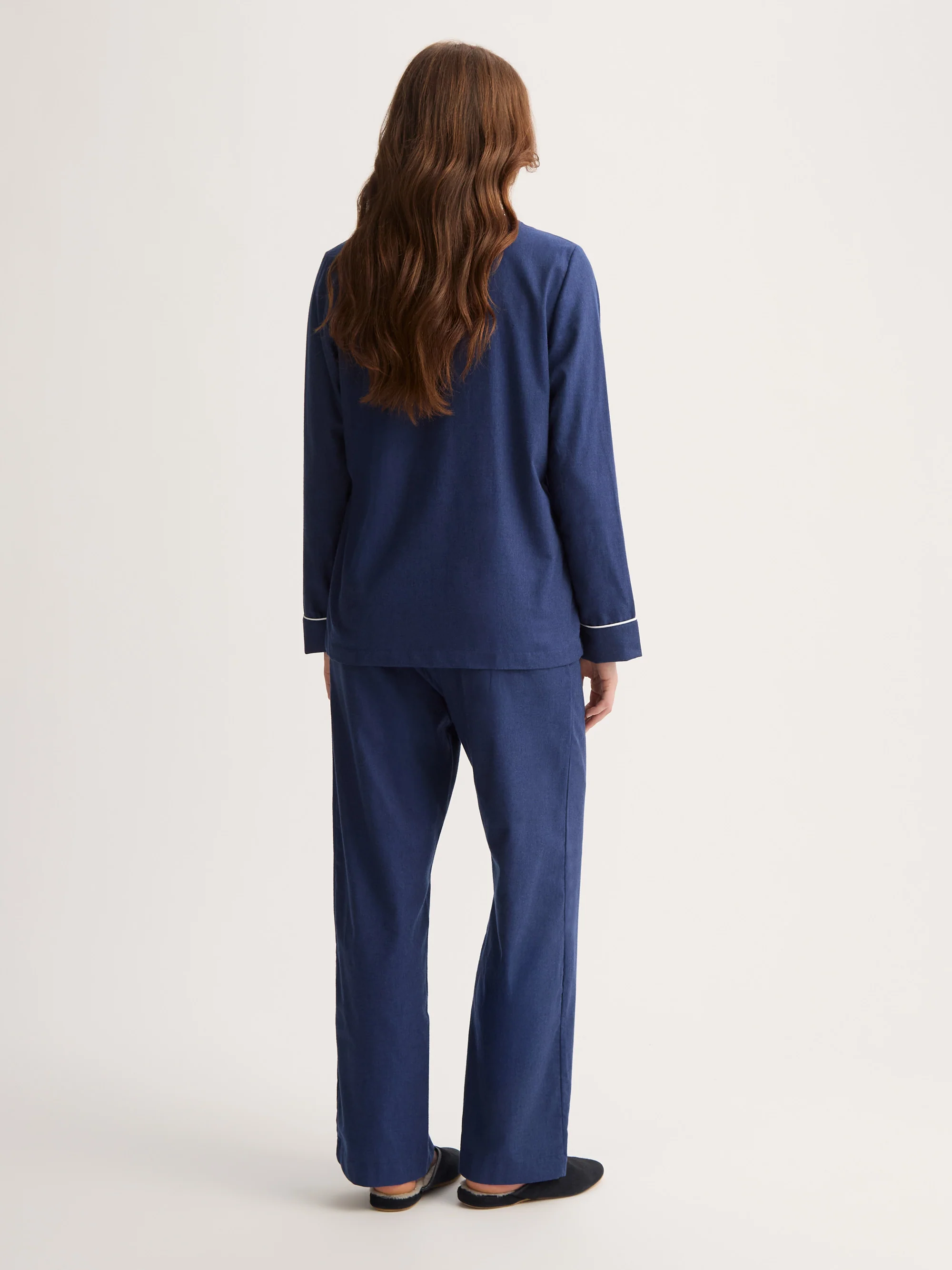 Women's Pyjamas Balmoral 3 Brushed Cotton Navy - Image 3