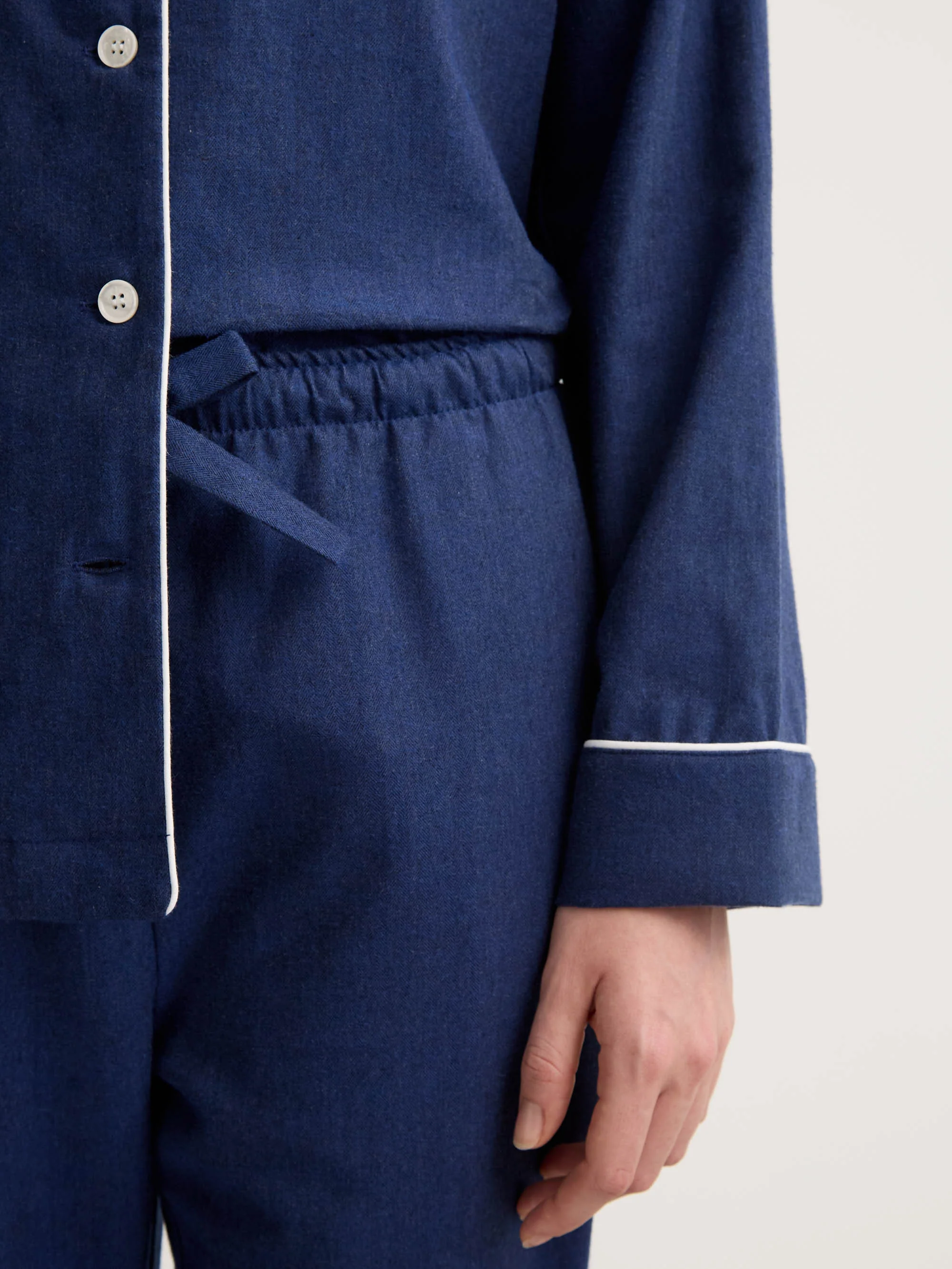 Women's Pyjamas Balmoral 3 Brushed Cotton Navy - Image 6