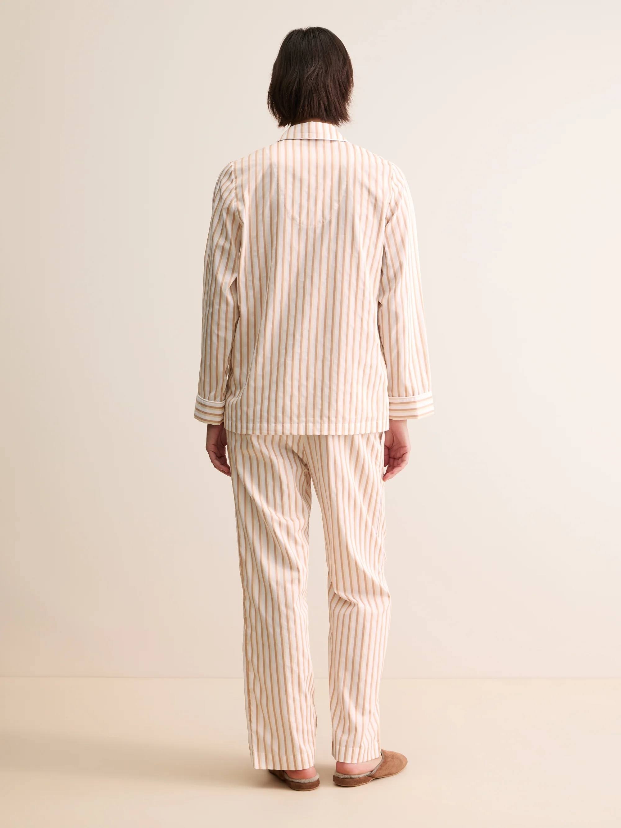 Women's Pyjamas Capri Cotton Batiste Fawn Stripe - Image 3