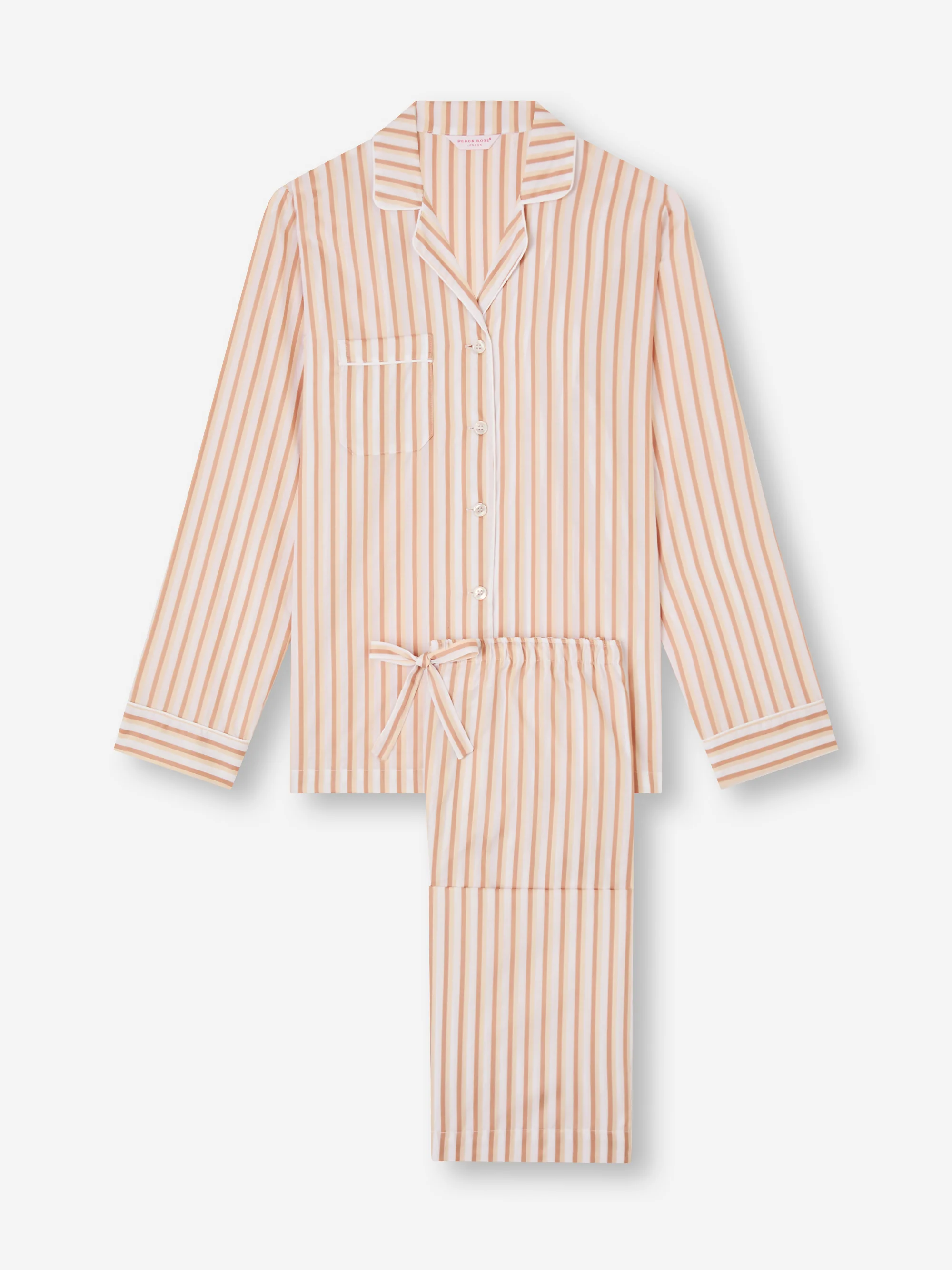 Women's Pyjamas Capri Cotton Batiste Fawn Stripe - Image 5