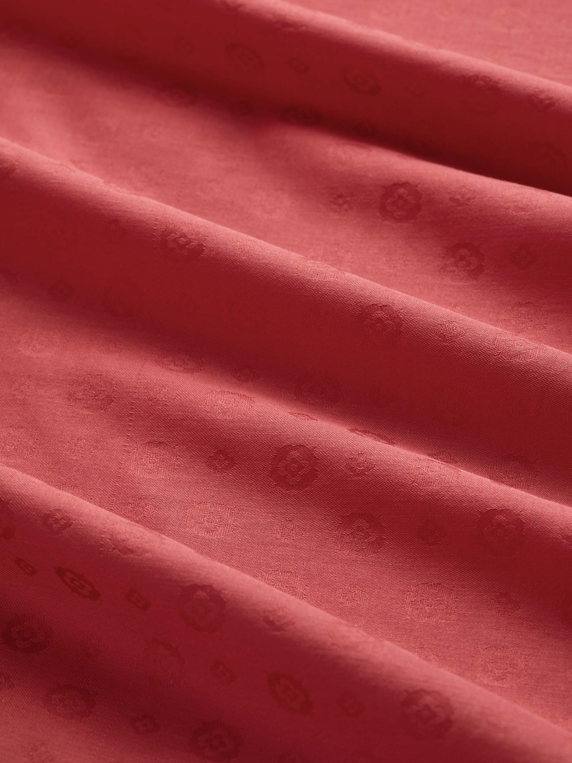 Women's Pyjamas Cotton Jacquard Red Rose Motif - Image 6