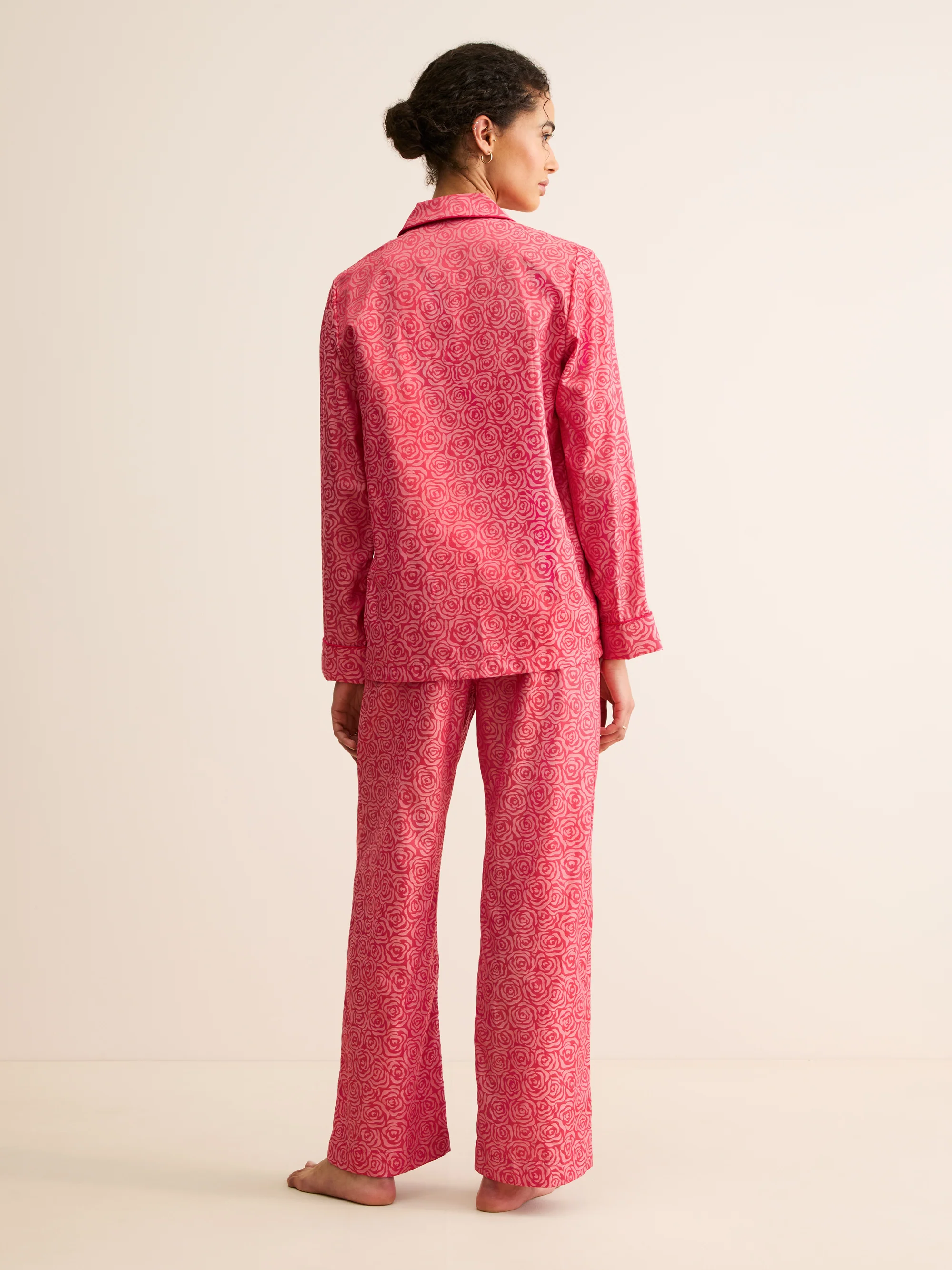 Women's Pyjamas Paris Cotton Jacquard Red Rose - Image 3
