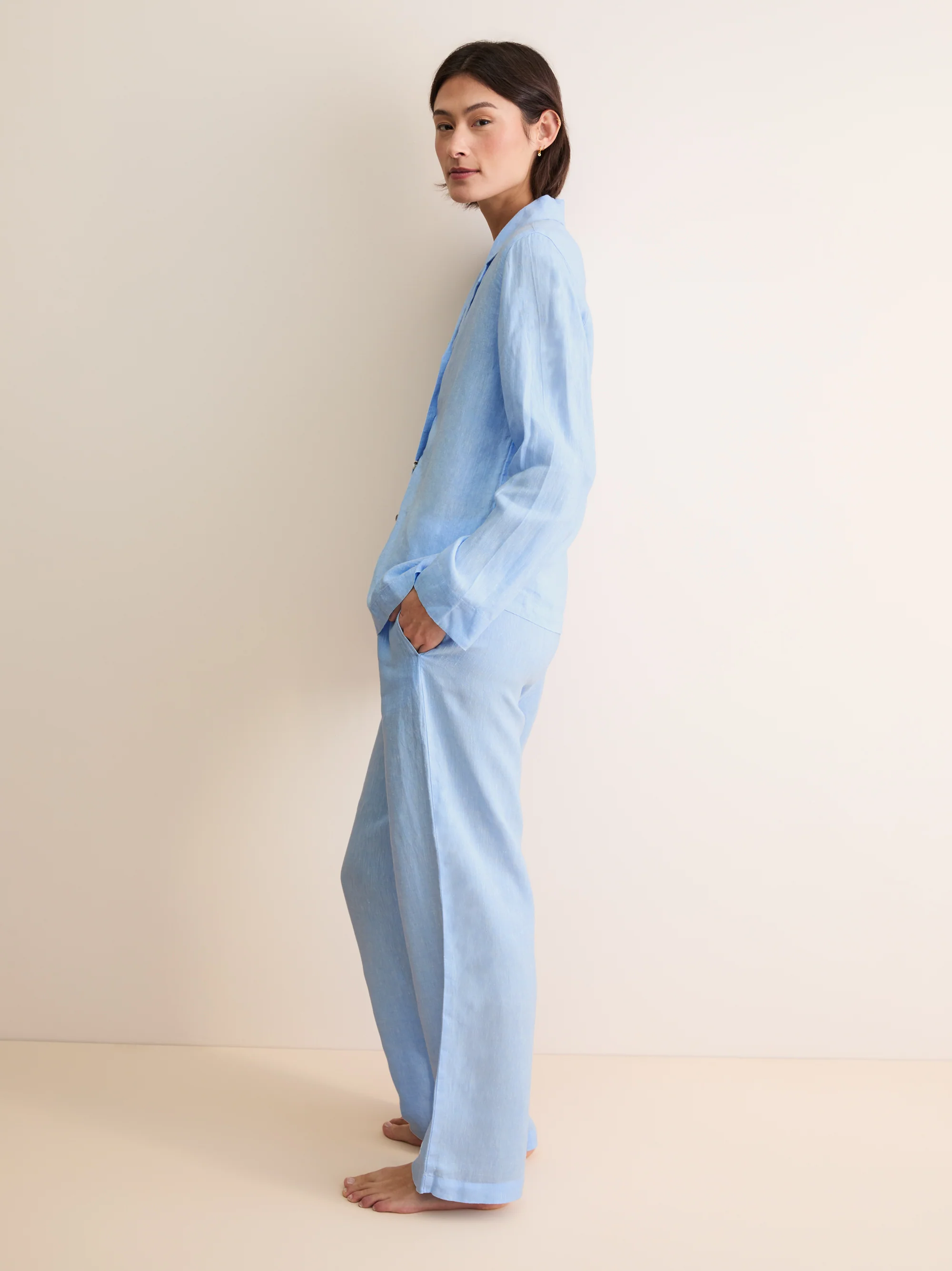 Women's Pyjamas Sicily Linen Light Blue - Image 5