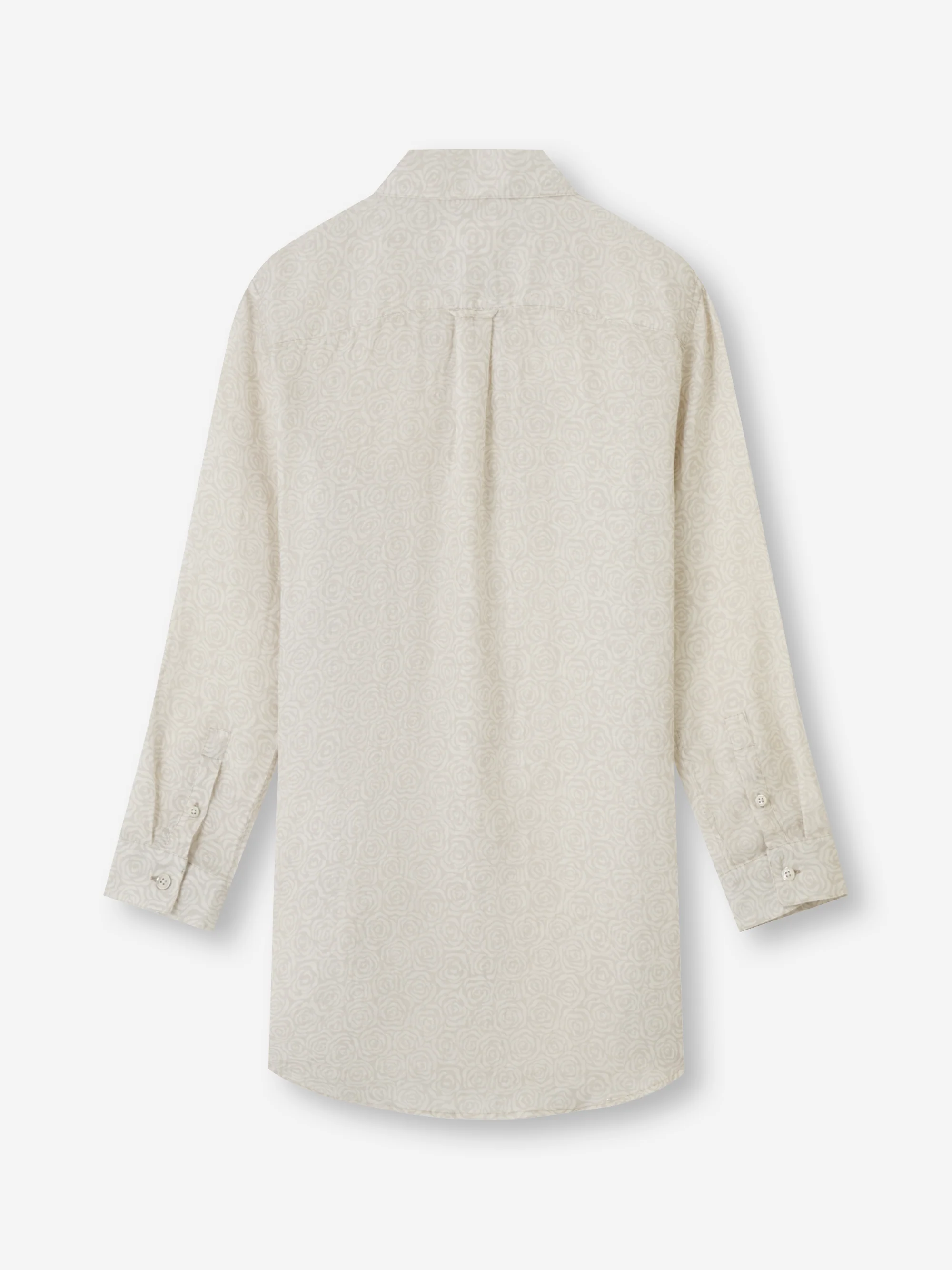 Women's Longline Shirt Milan Linen Rose Print Sand - Image 6