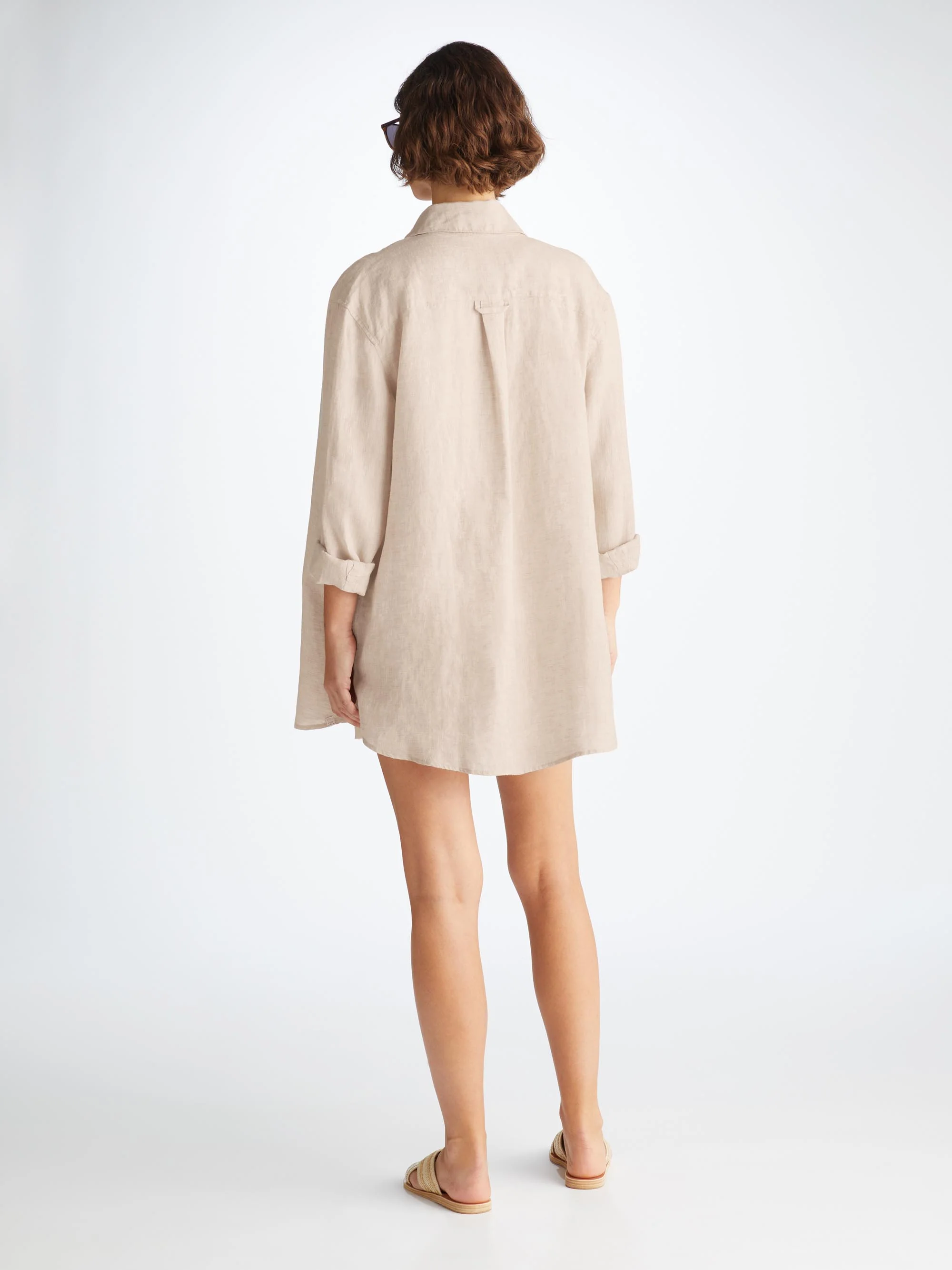 Women's Longline Shirt Sicily Linen Sand - Image 3