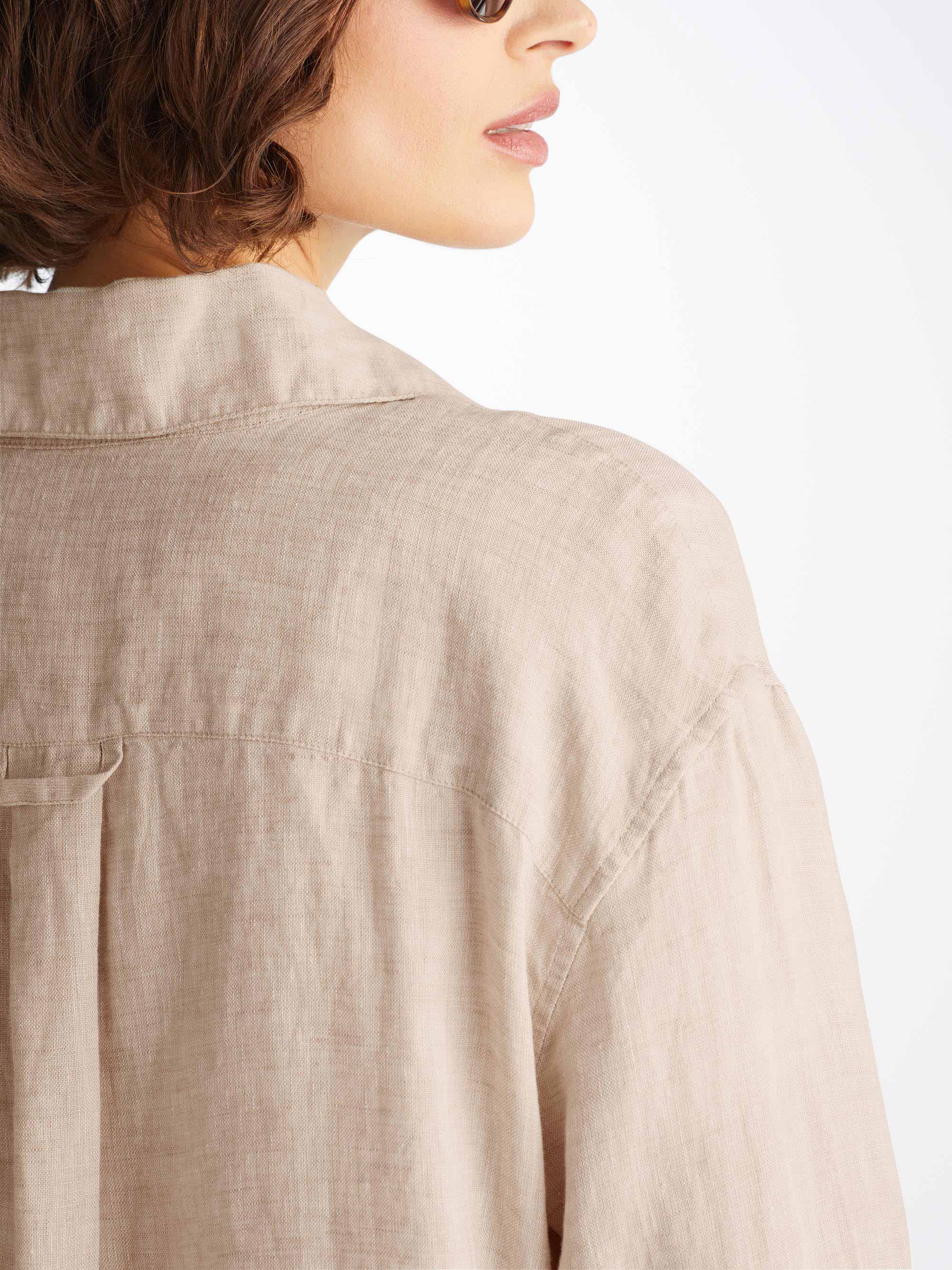 Women's Longline Shirt Sicily Linen Sand - Image 5