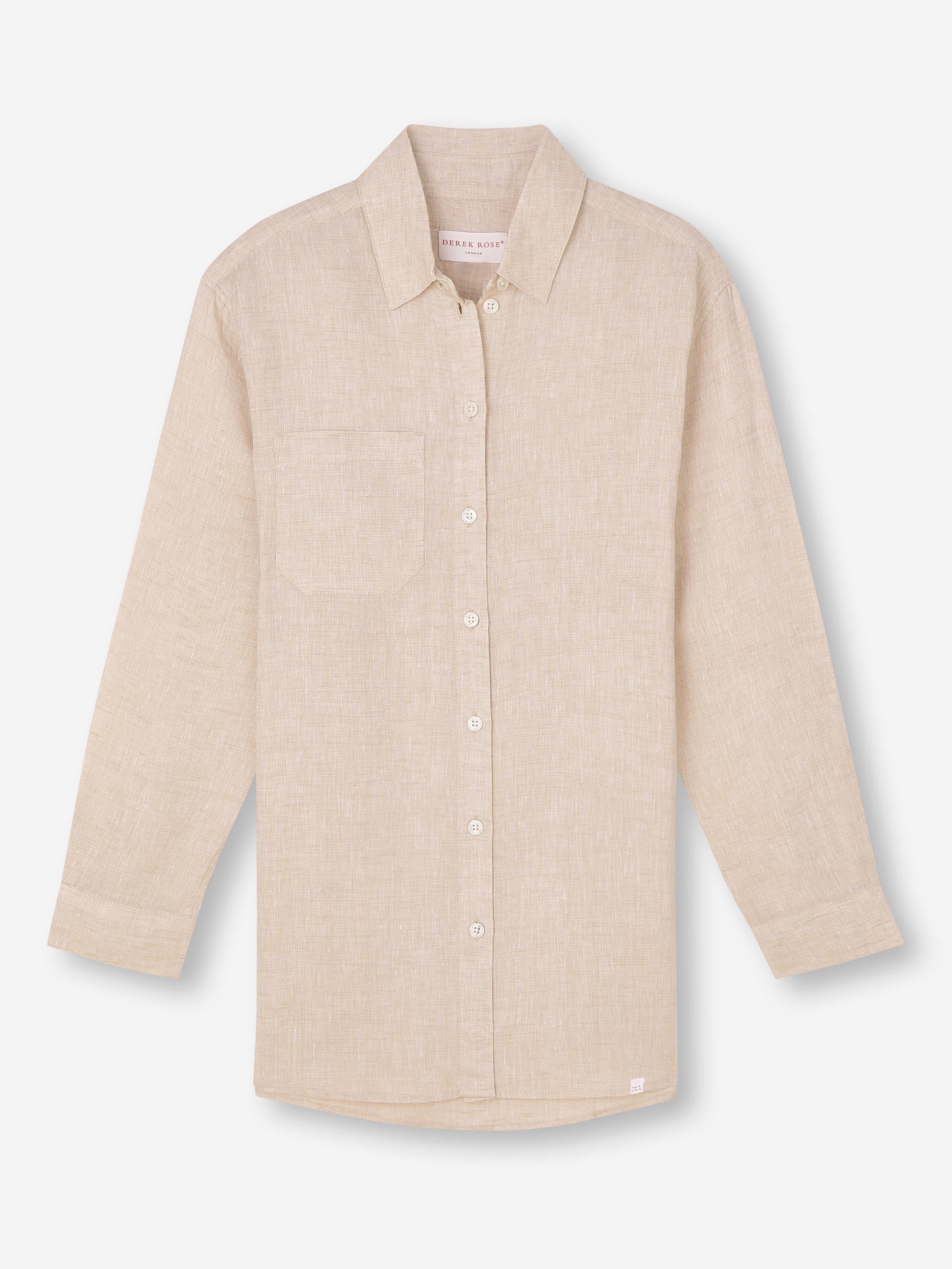 Women's Longline Shirt Sicily Linen Sand - Image 7
