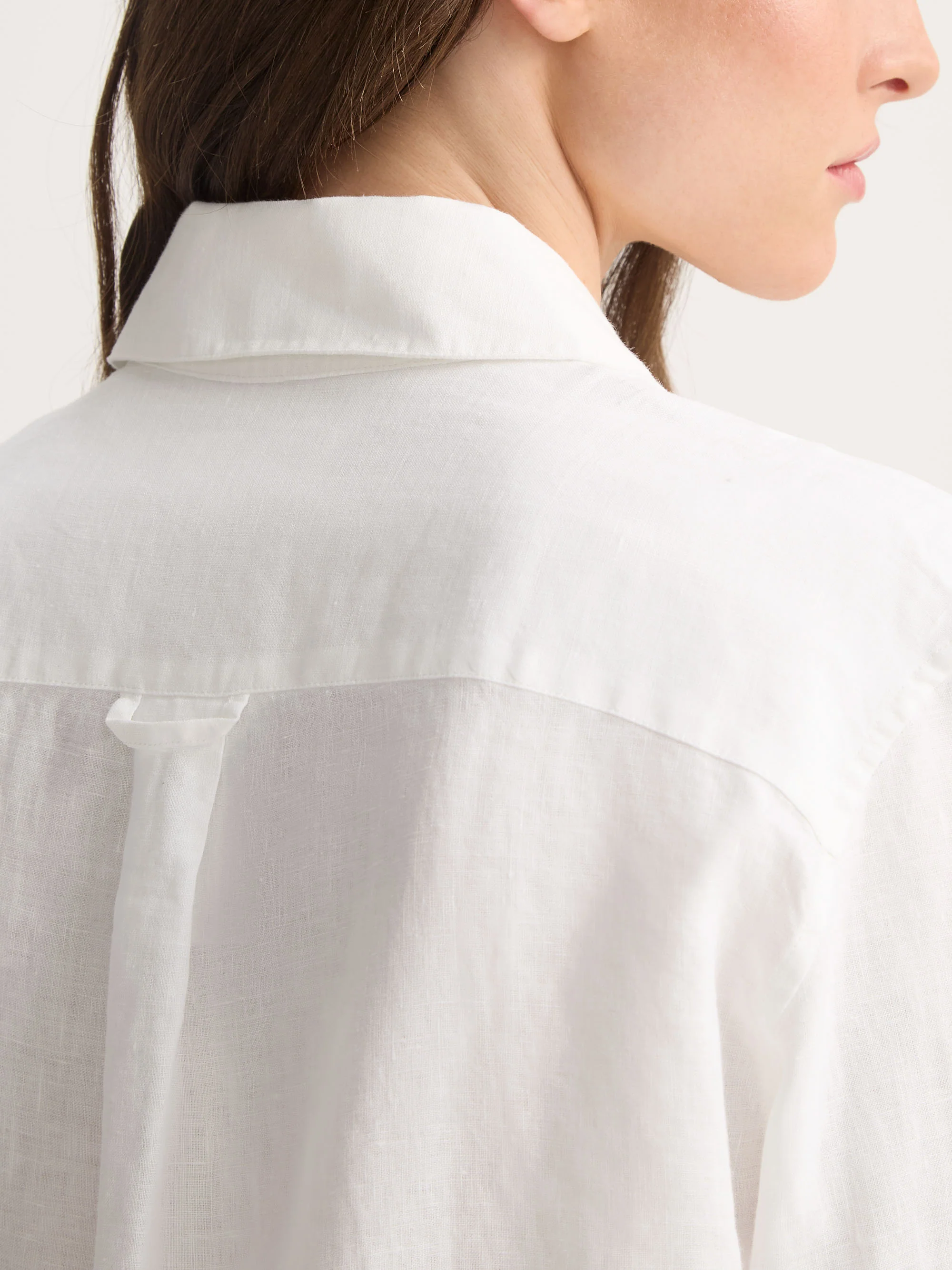 Women's Longline Shirt Sicily Linen White - Image 6