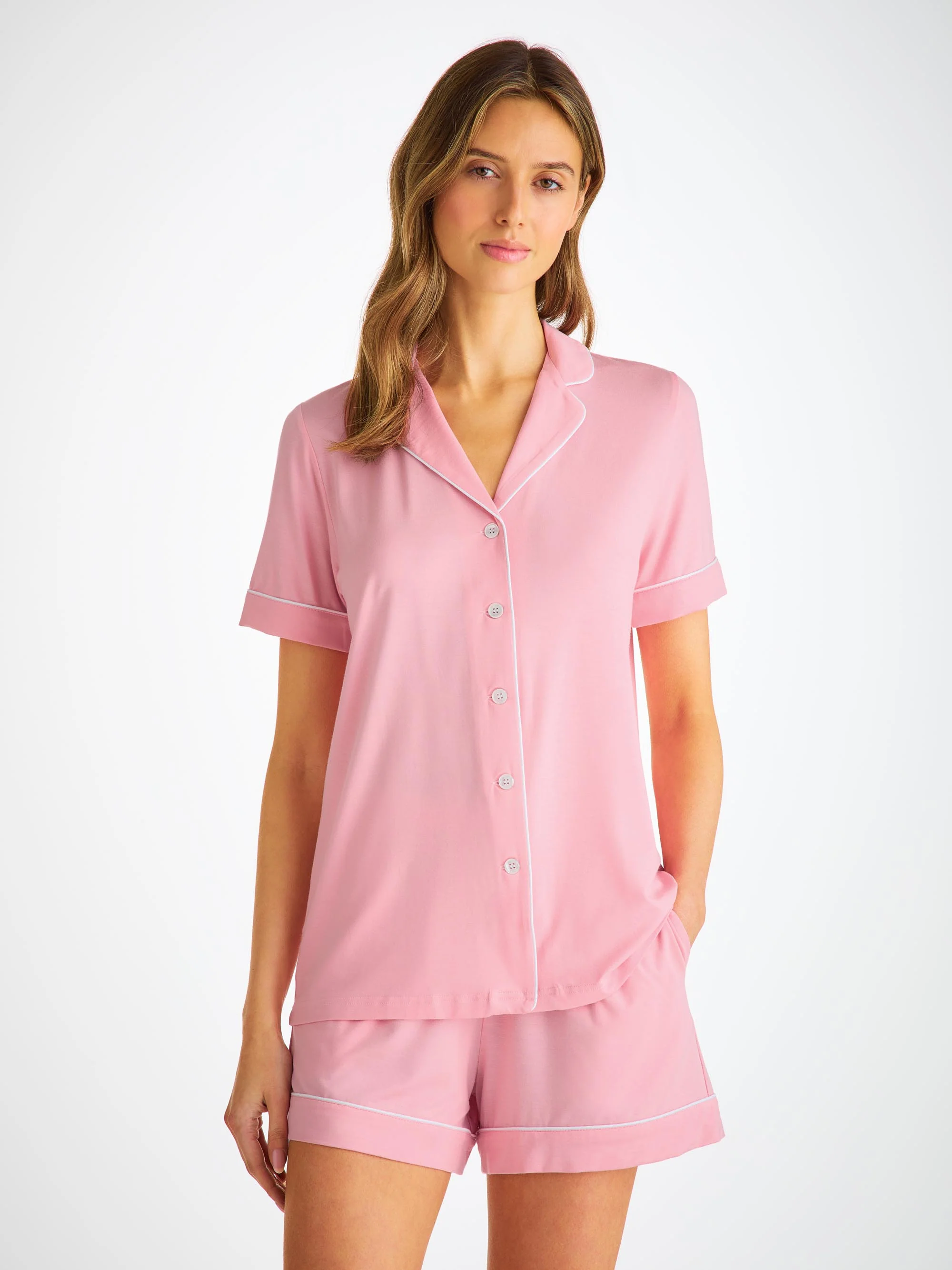 Women's Short Pyjamas Lara Micro Modal Stretch Ballet Pink - Image 3