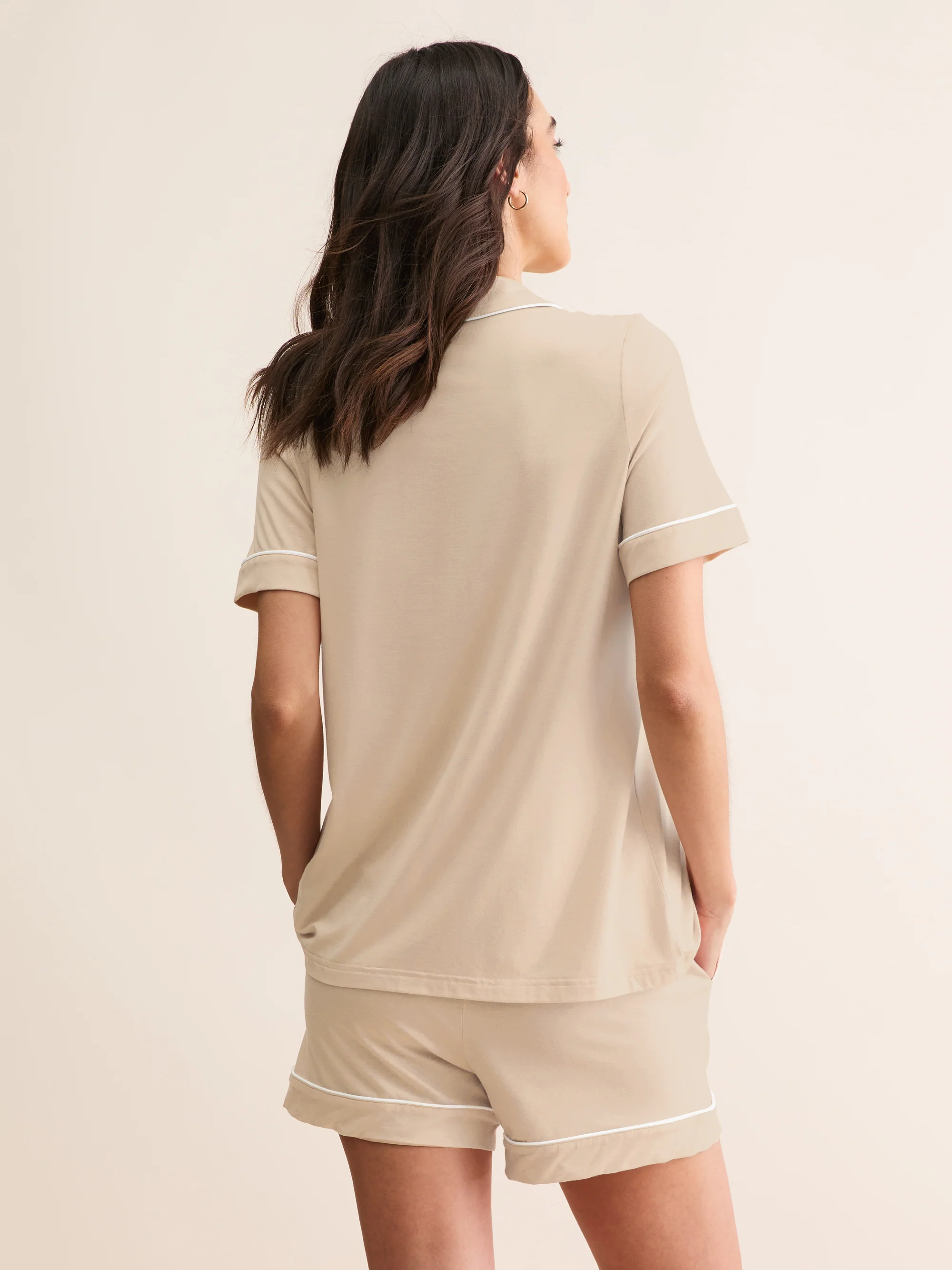 Women's Short Pyjamas Lara Micro Modal Stretch Champagne - Image 3
