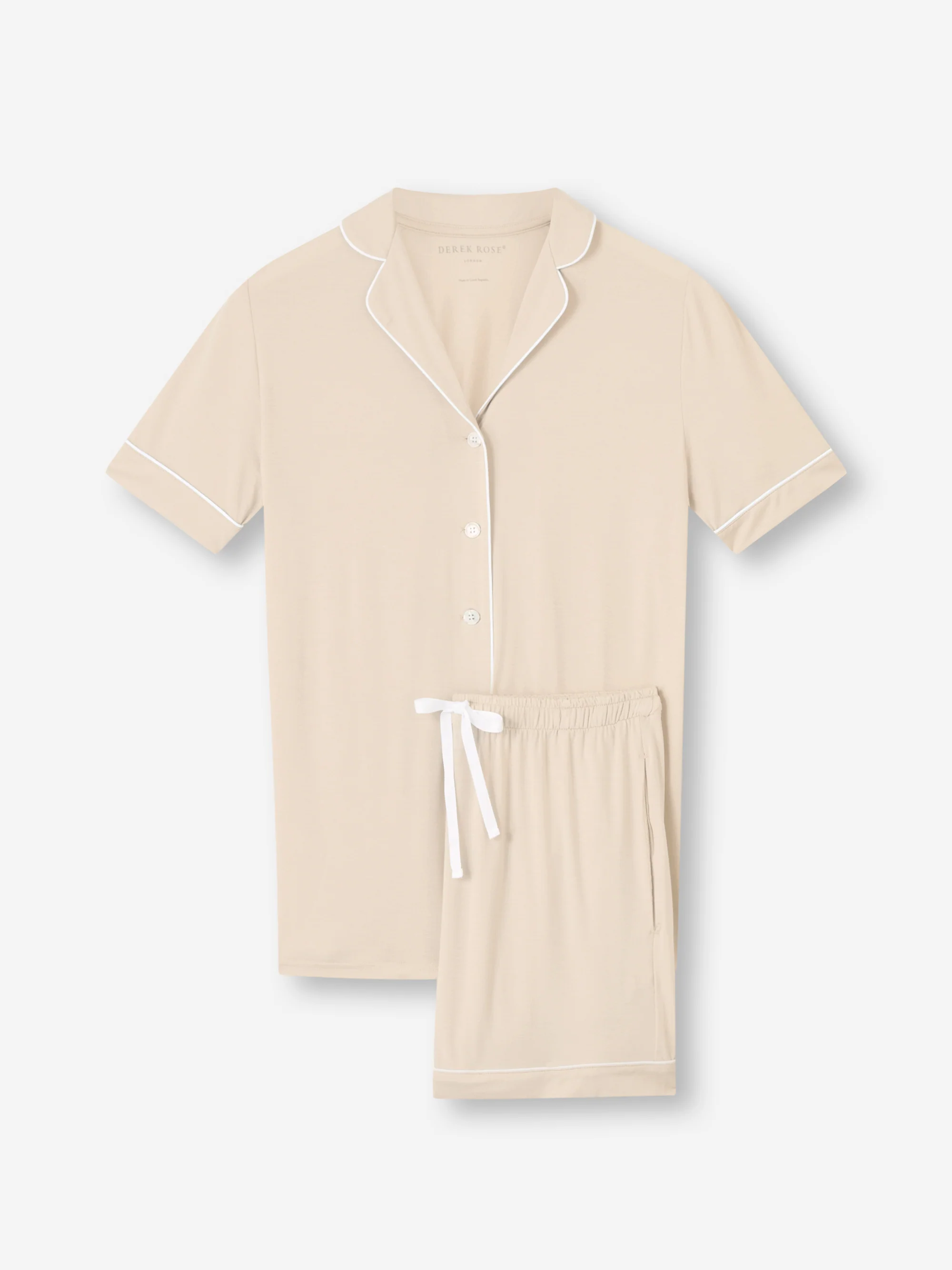 Women's Short Pyjamas Lara Micro Modal Stretch Champagne - Image 5