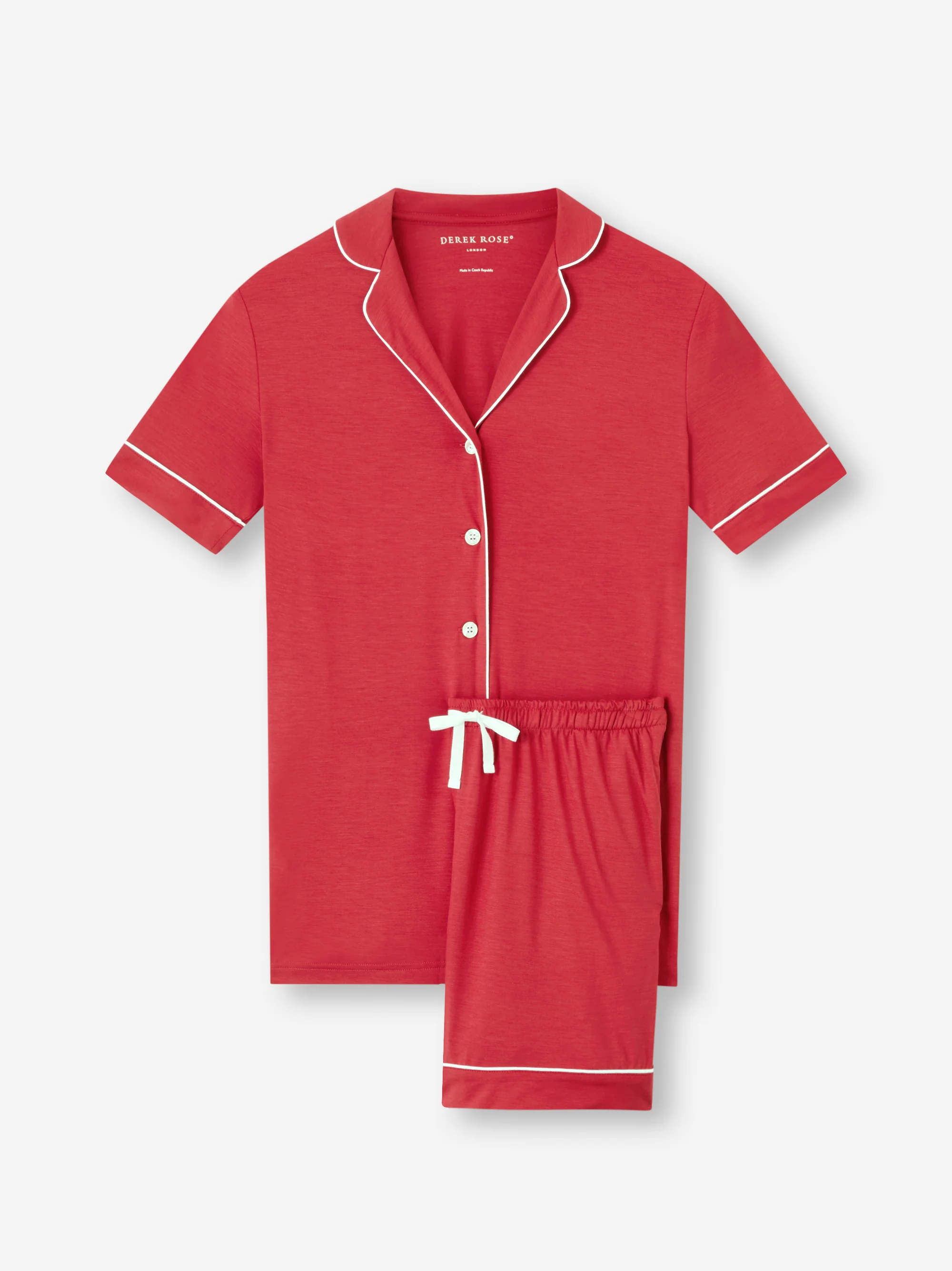 Women's Short Pyjamas Lara Micro Modal Stretch Cherry Red - Image 5