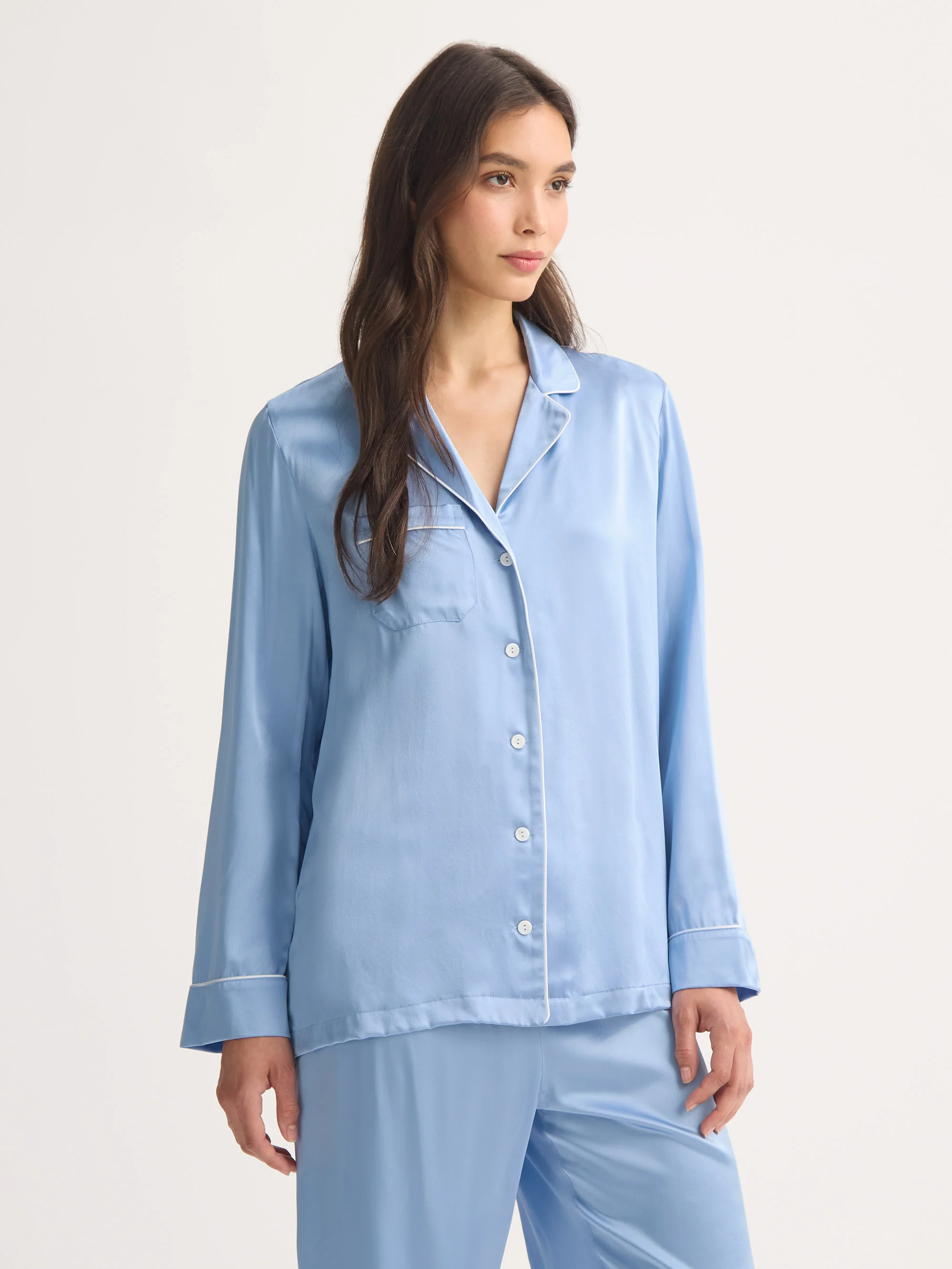 Women's Silk Pyjamas Bailey Silk Cloud Blue - Image 3
