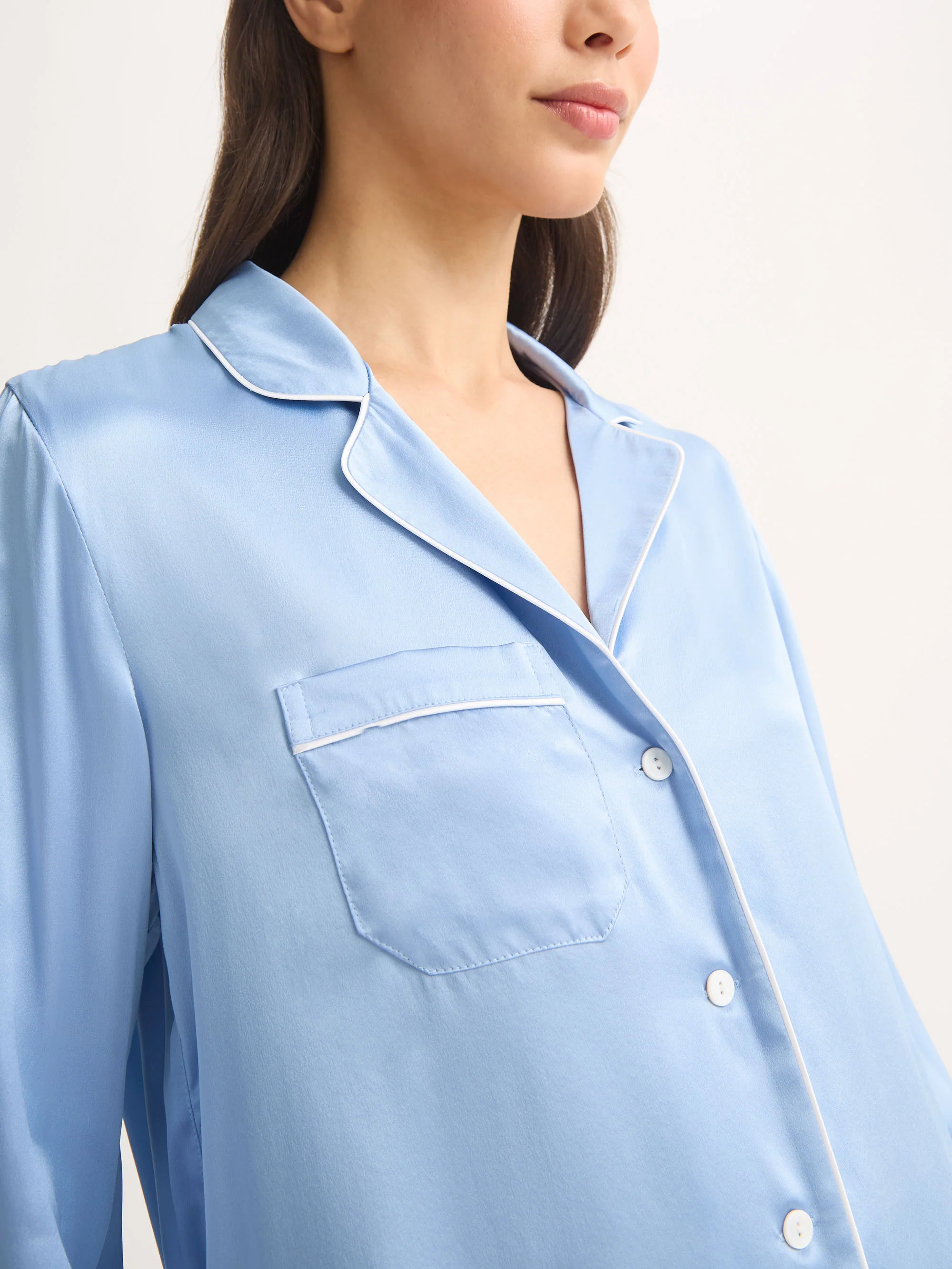 Women's Silk Pyjamas Bailey Silk Cloud Blue - Image 4