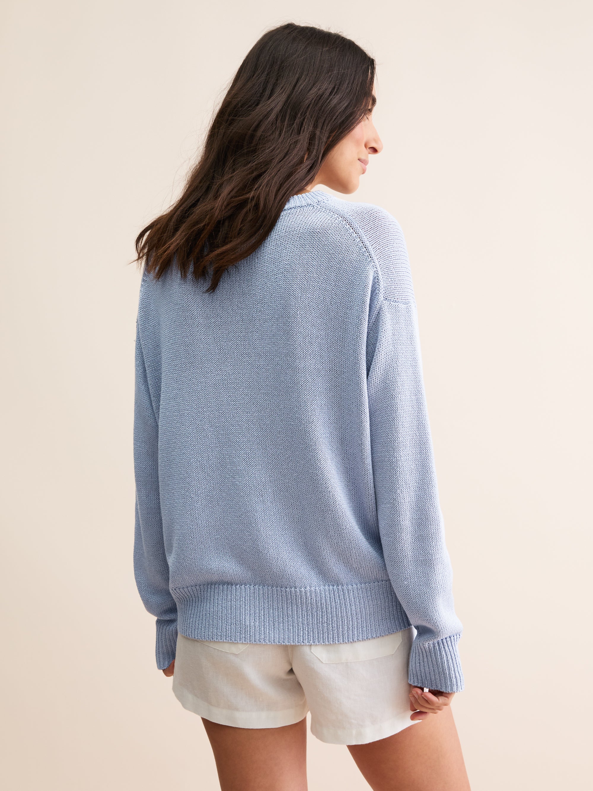 Women's Sweater Delphine Silk Linen Lavender Blue - Image 3