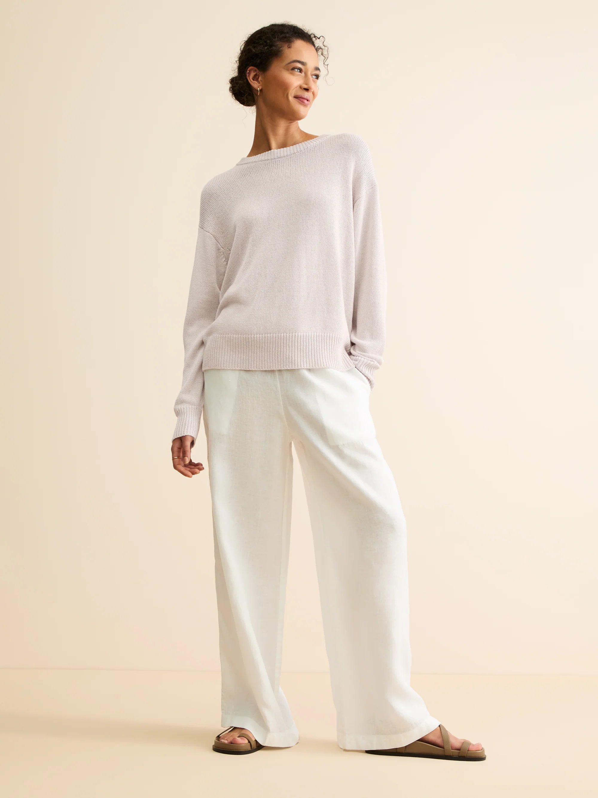 Women's Sweater Delphine Silk Linen Silver Pink - Image 2