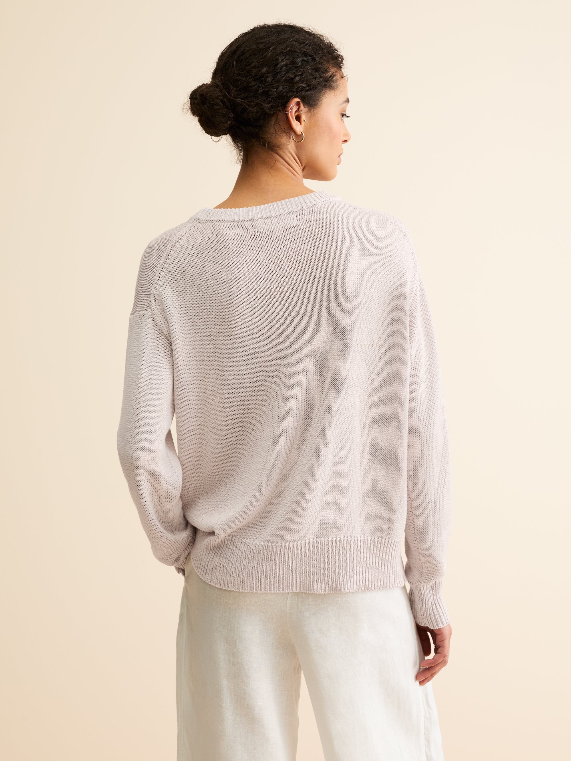 Women's Sweater Delphine Silk Linen Silver Pink - Image 3