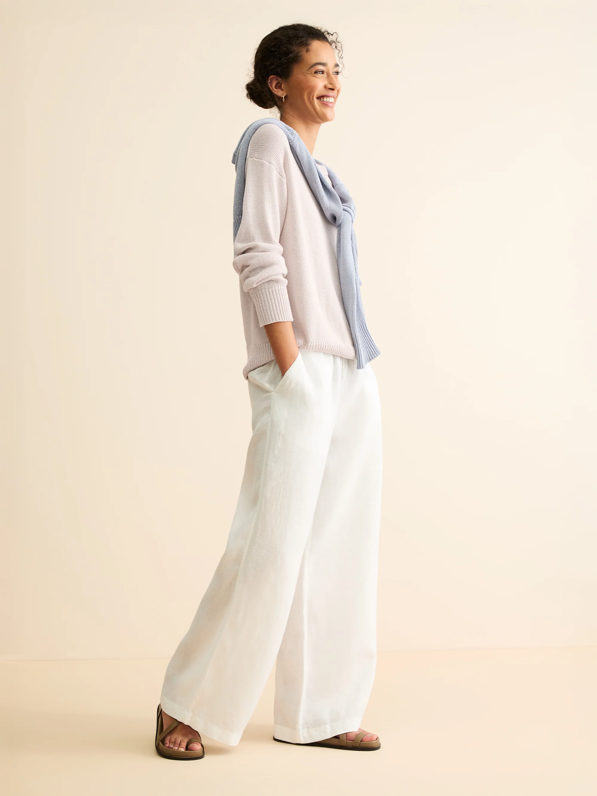 Women's Sweater Delphine Silk Linen Silver Pink - Image 4