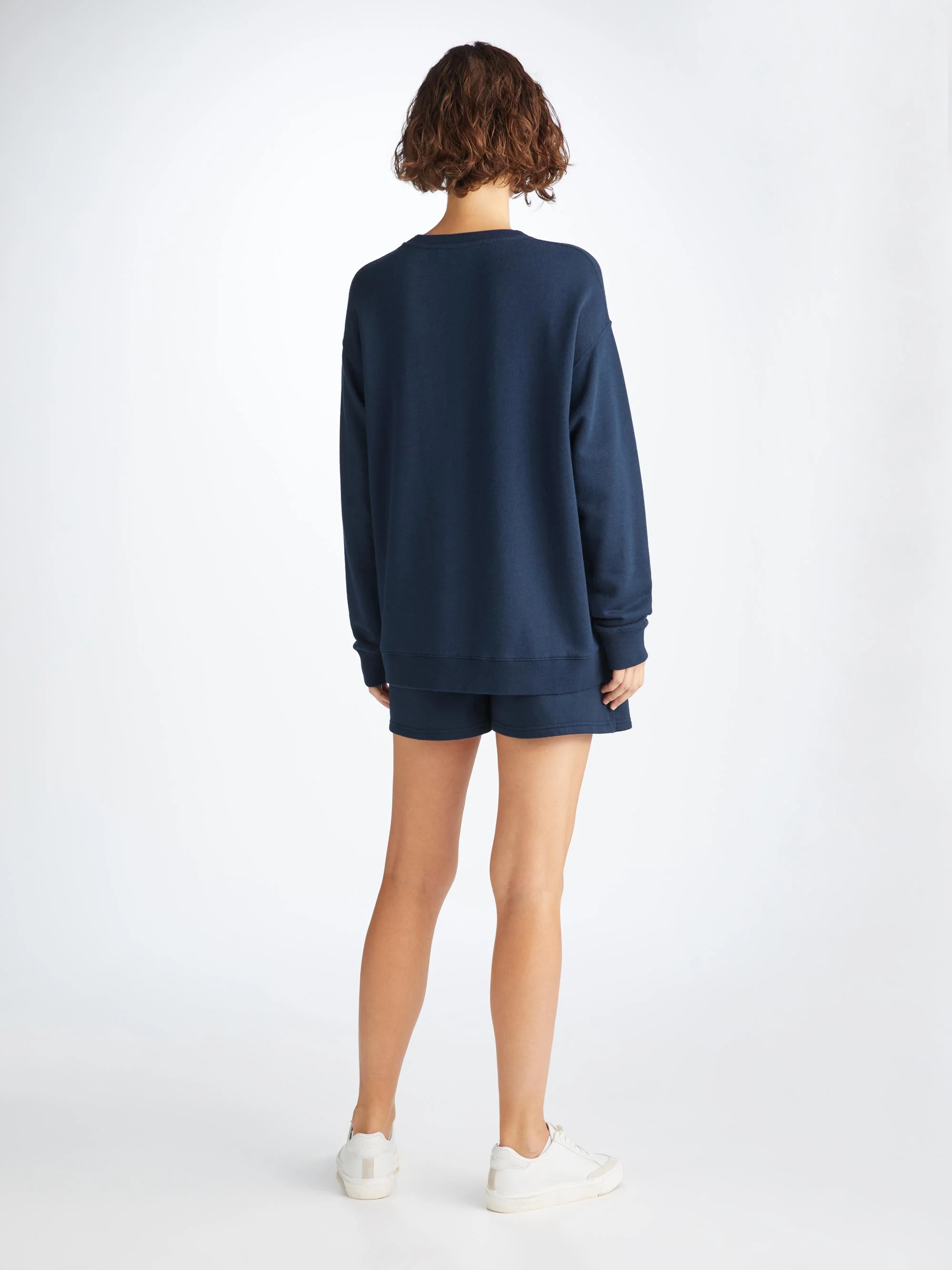 Women's Sweatshirt and Sweat Shorts Quinn Cotton Modal Navy - Image 2