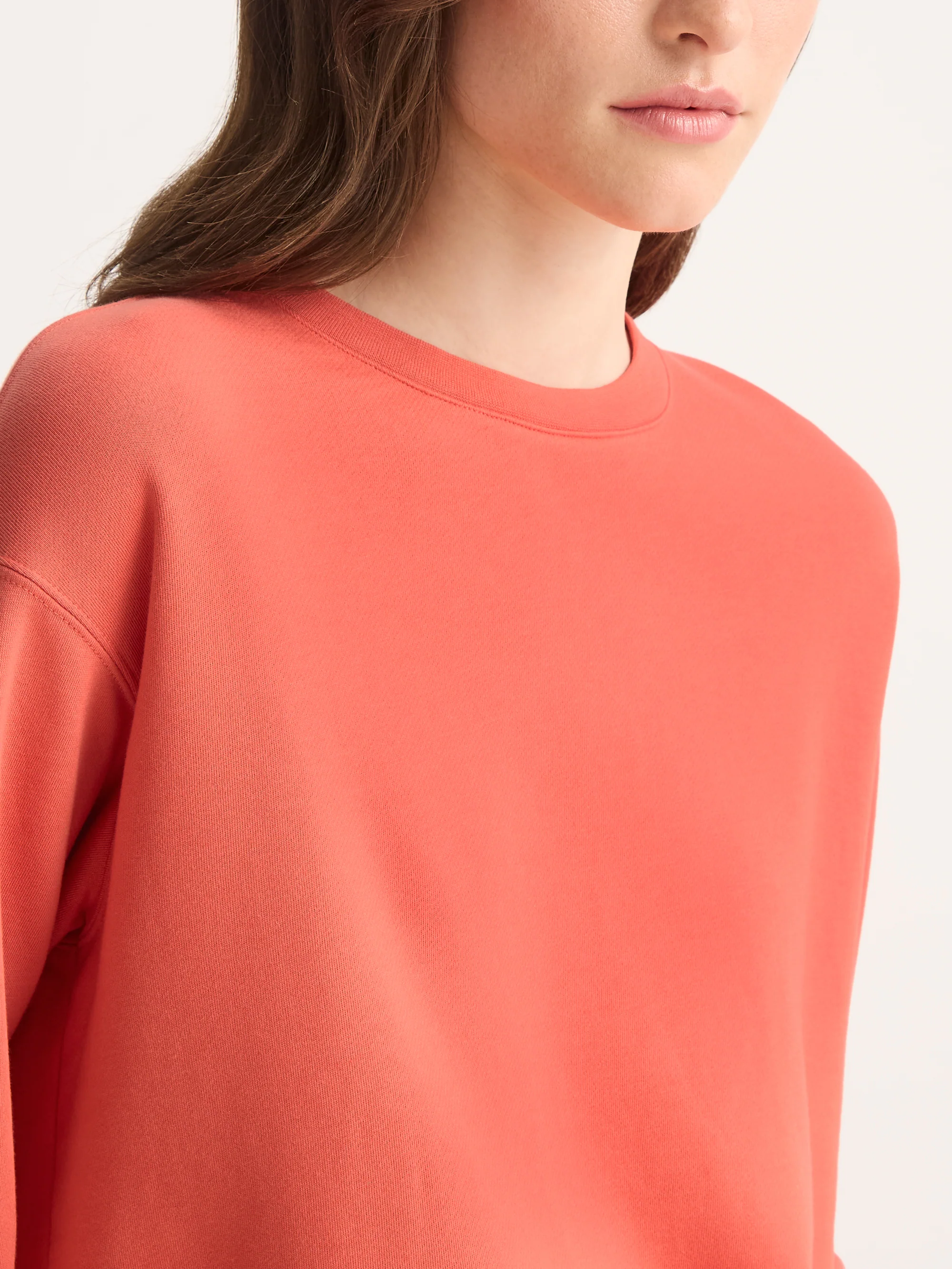 Women's Sweatshirt Quinn Cotton Modal Coral Orange - Image 4