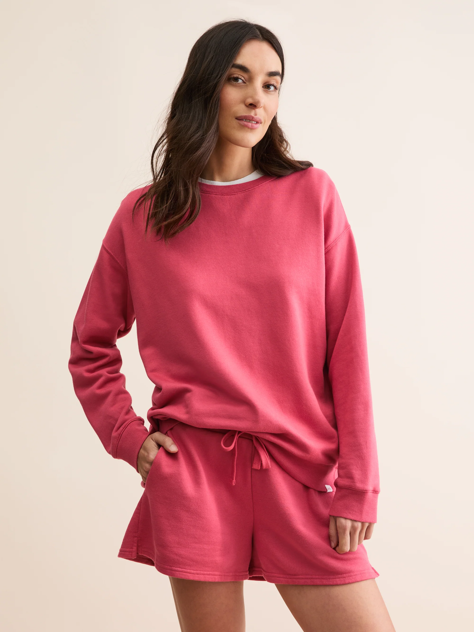 Women's Sweatshirt Quinn Cotton Modal Garnet Red - Image 2
