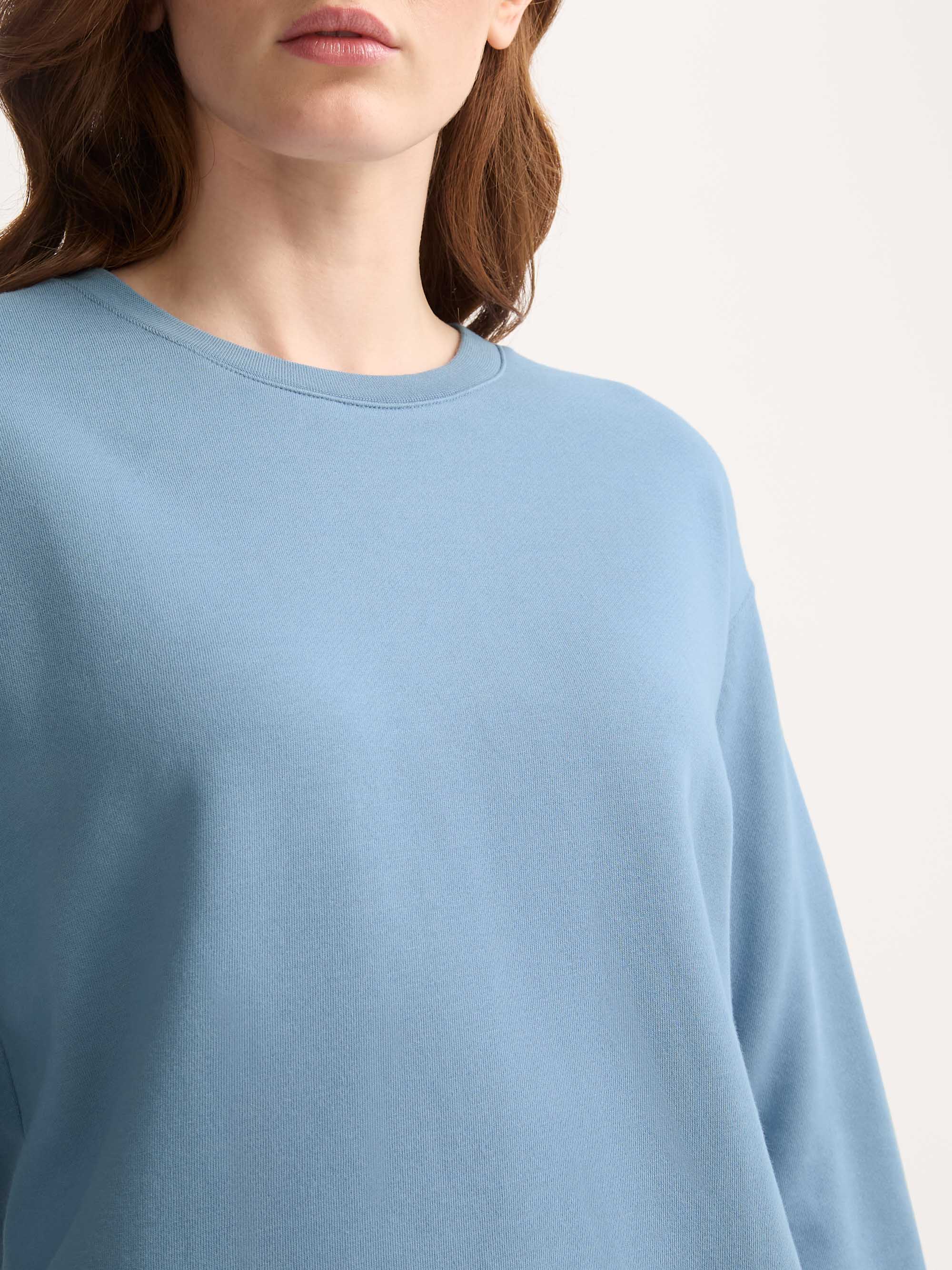 Women's Sweatshirt Quinn Cotton Modal Soft Denim Blue - Image 4