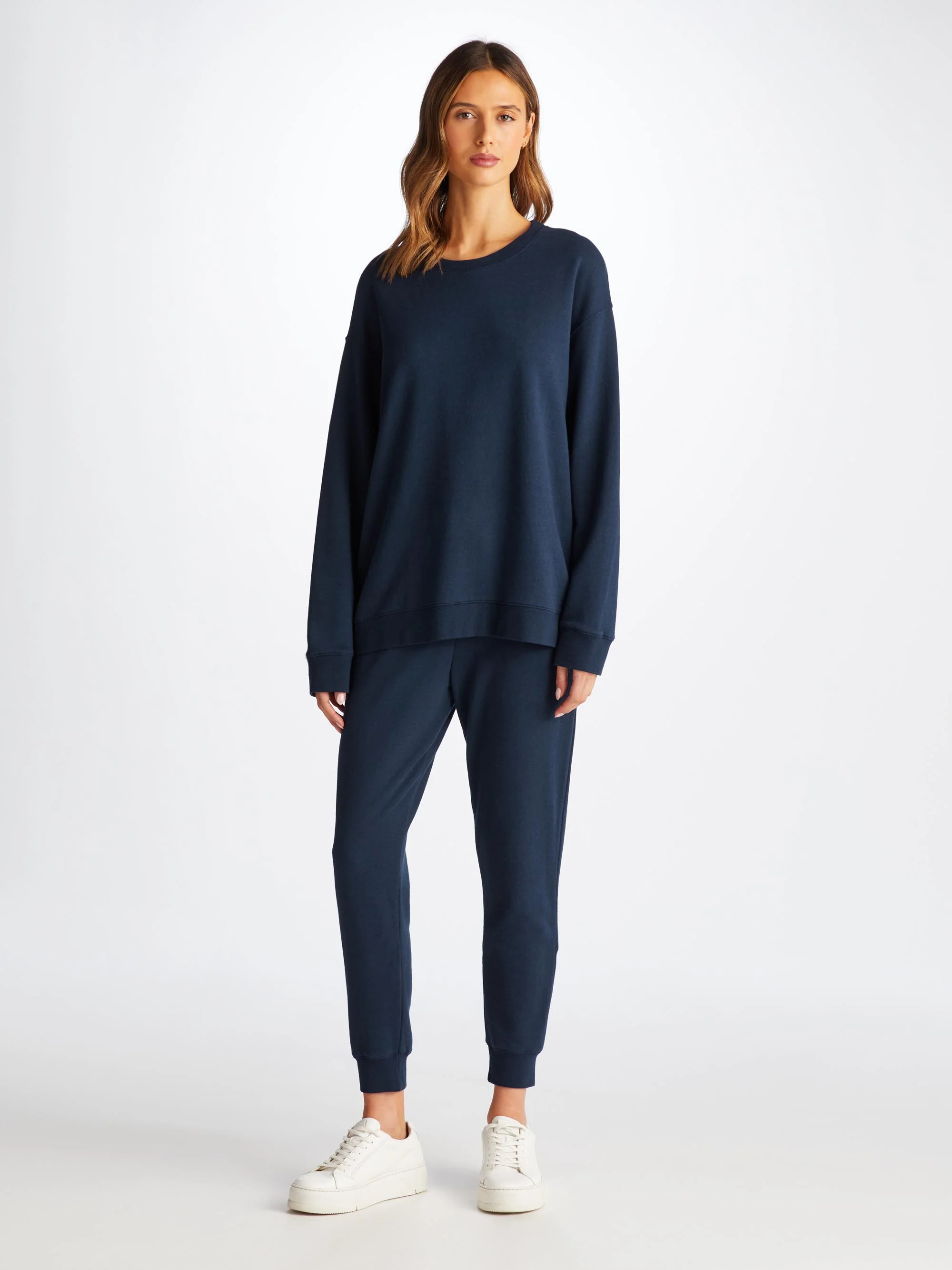 Women's Sweatshirts and Sweatpants Quinn Cotton Modal Navy Set