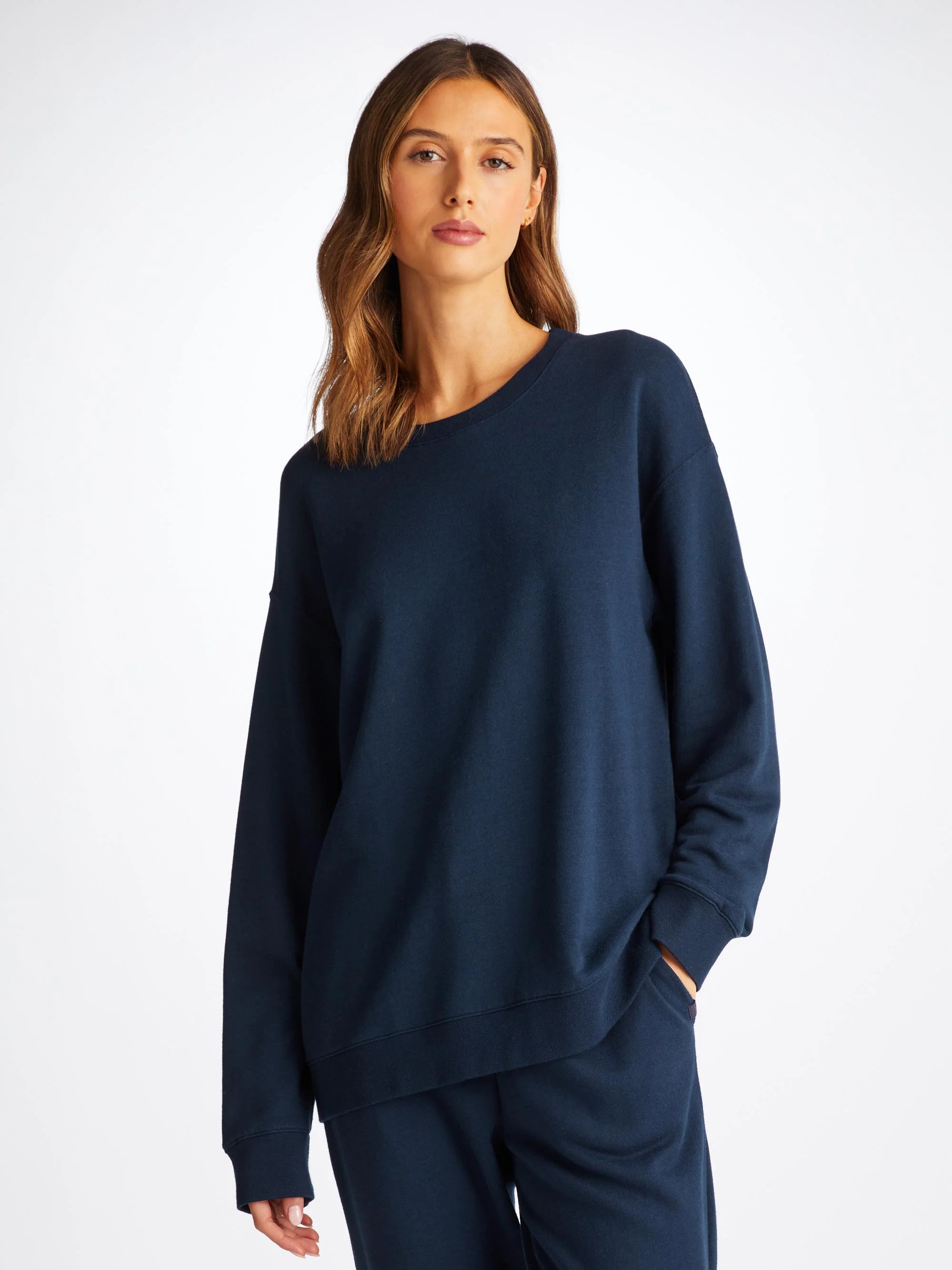 Women's Sweatshirts and Sweatpants Quinn Cotton Modal Navy Set - Image 3