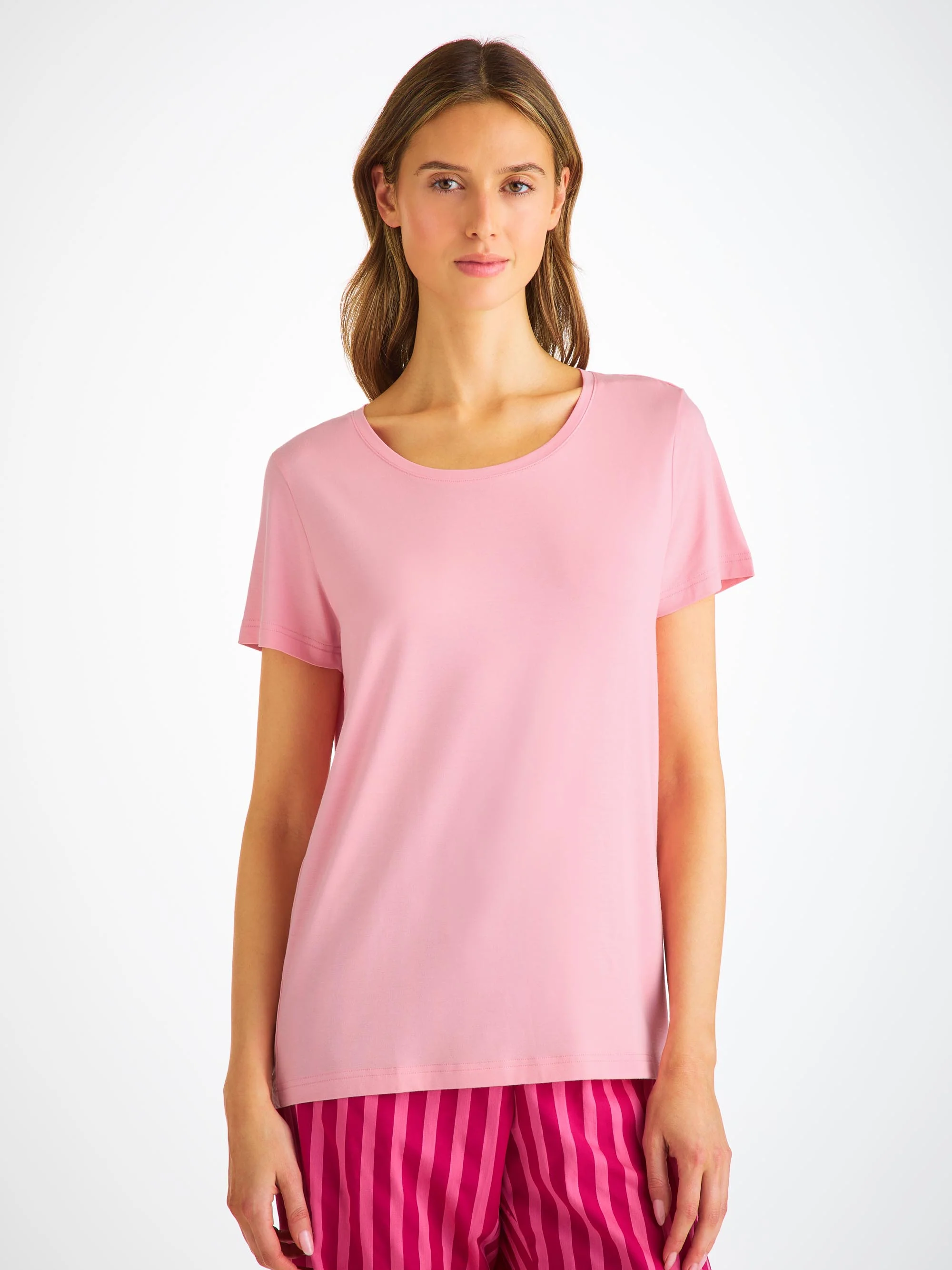 Women's T-Shirt Lara Micro Modal Stretch Ballet Pink - Image 2