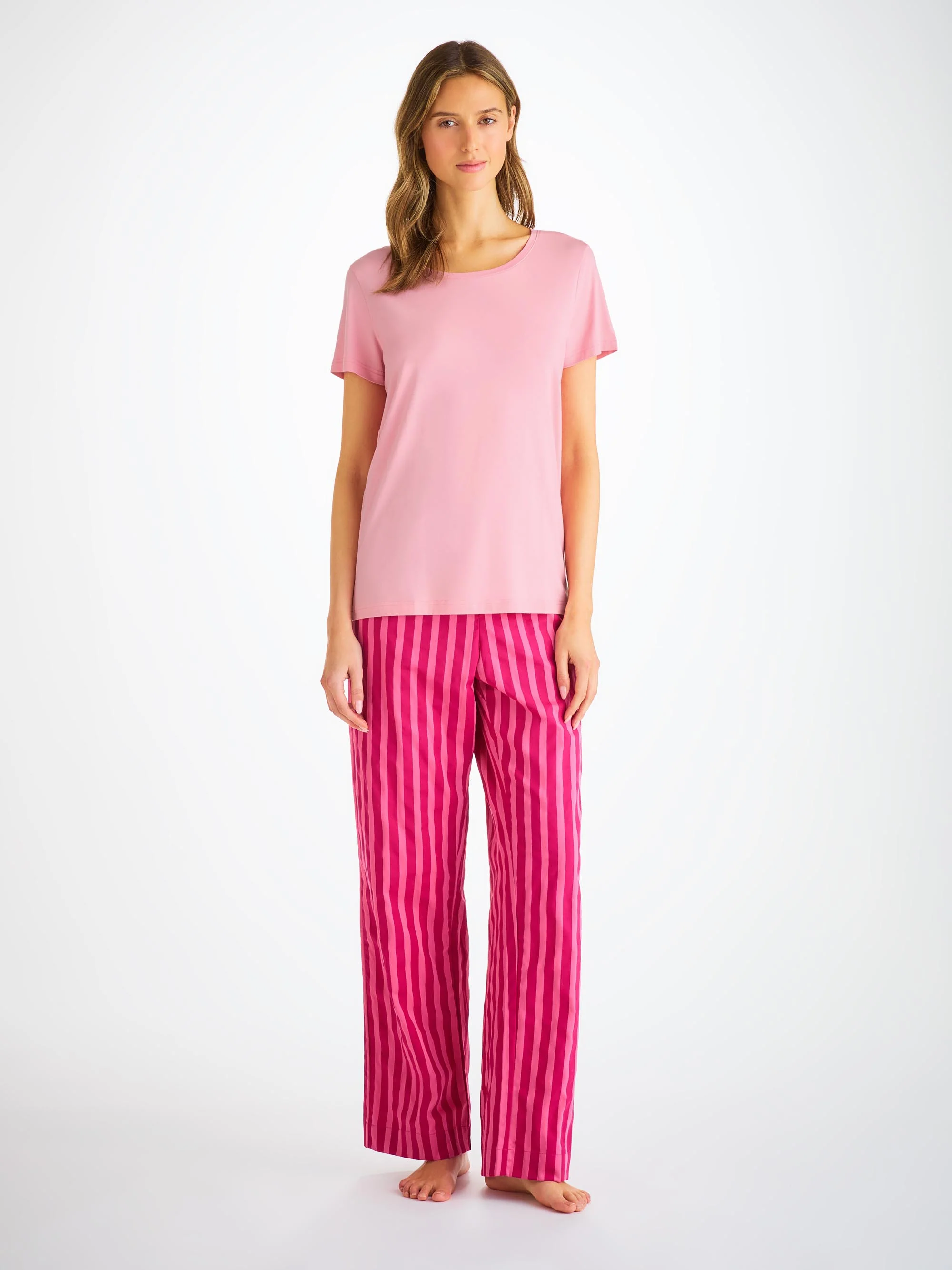 Women's T-Shirt Lara Micro Modal Stretch Ballet Pink - Image 3