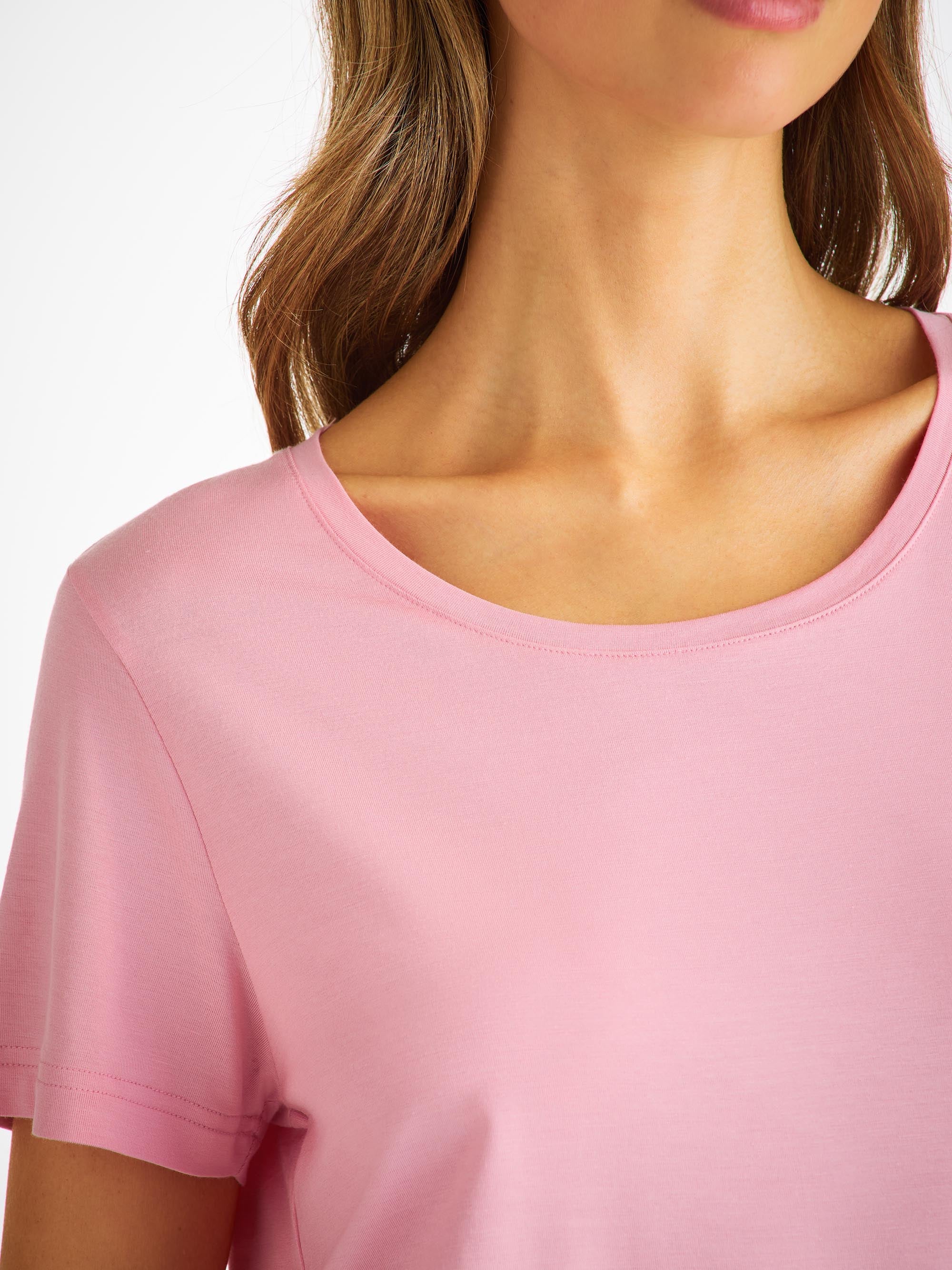 Women's T-Shirt Lara Micro Modal Stretch Ballet Pink - Image 5