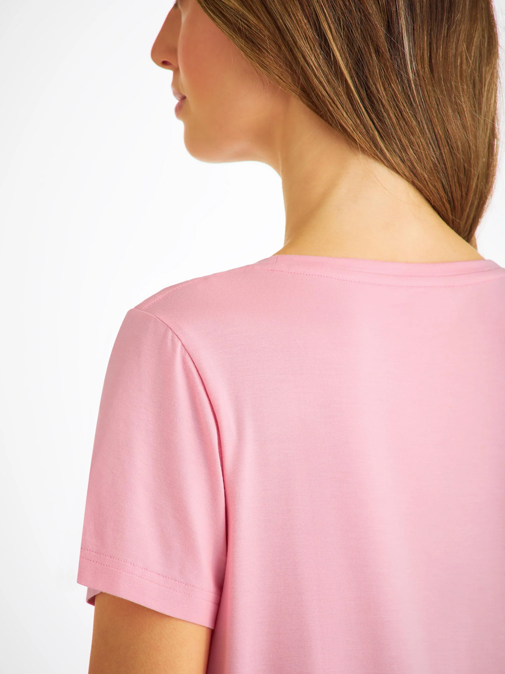 Women's T-Shirt Lara Micro Modal Stretch Ballet Pink - Image 6