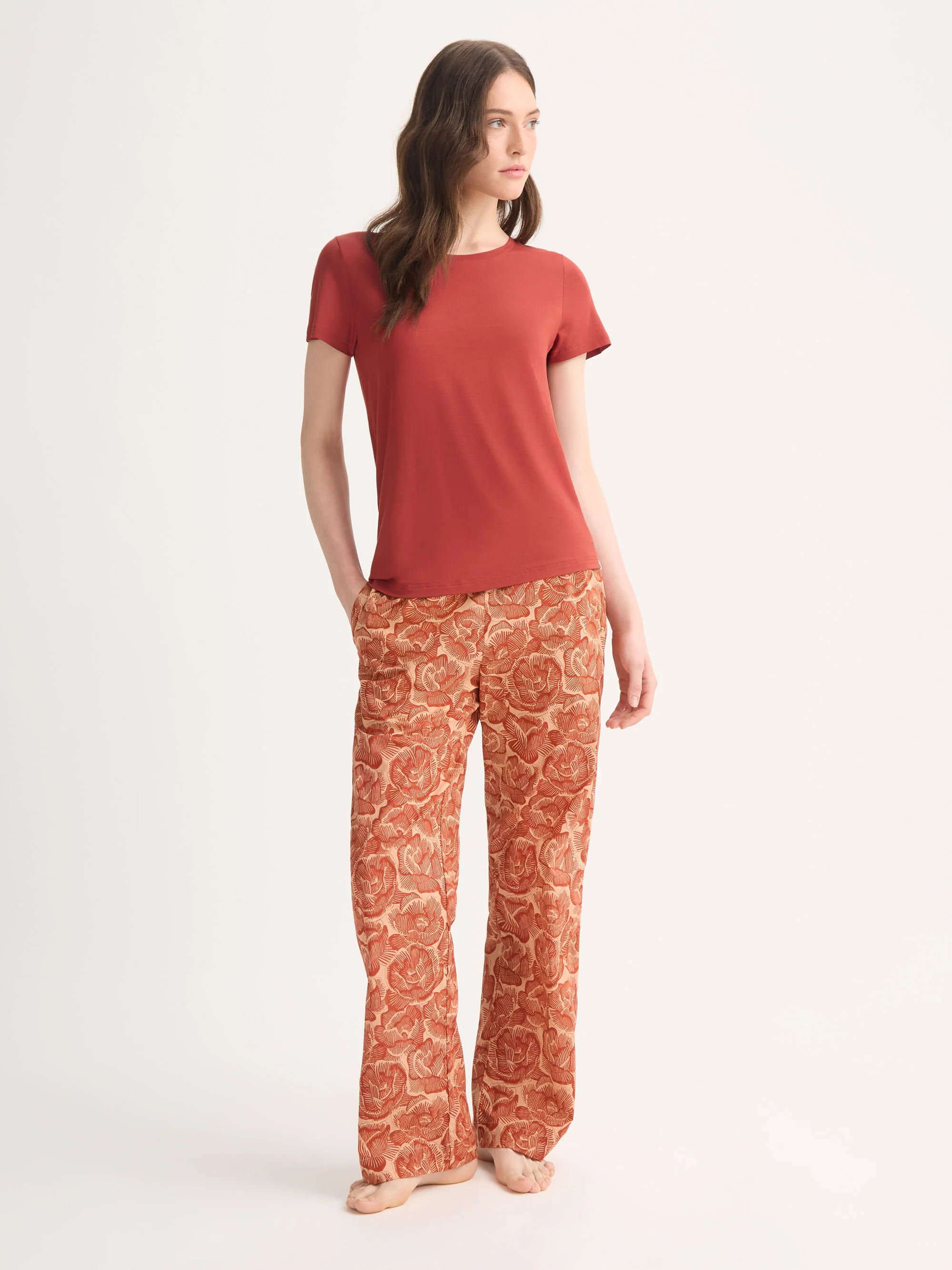 Women's T-Shirt Lara Micro Modal Stretch Rose Red - Image 3