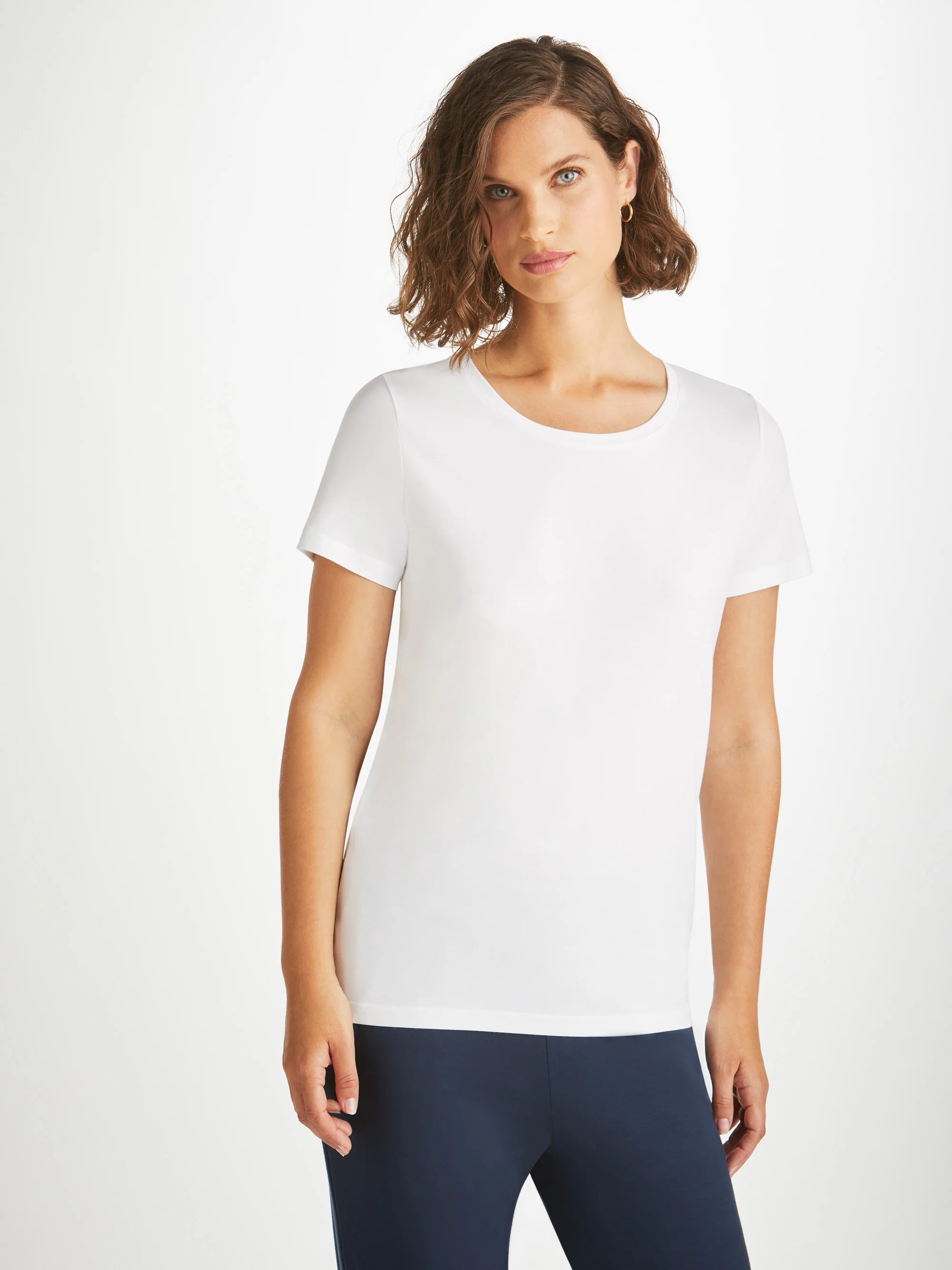 Women's T-Shirt Lara Micro Modal Stretch White - Image 3