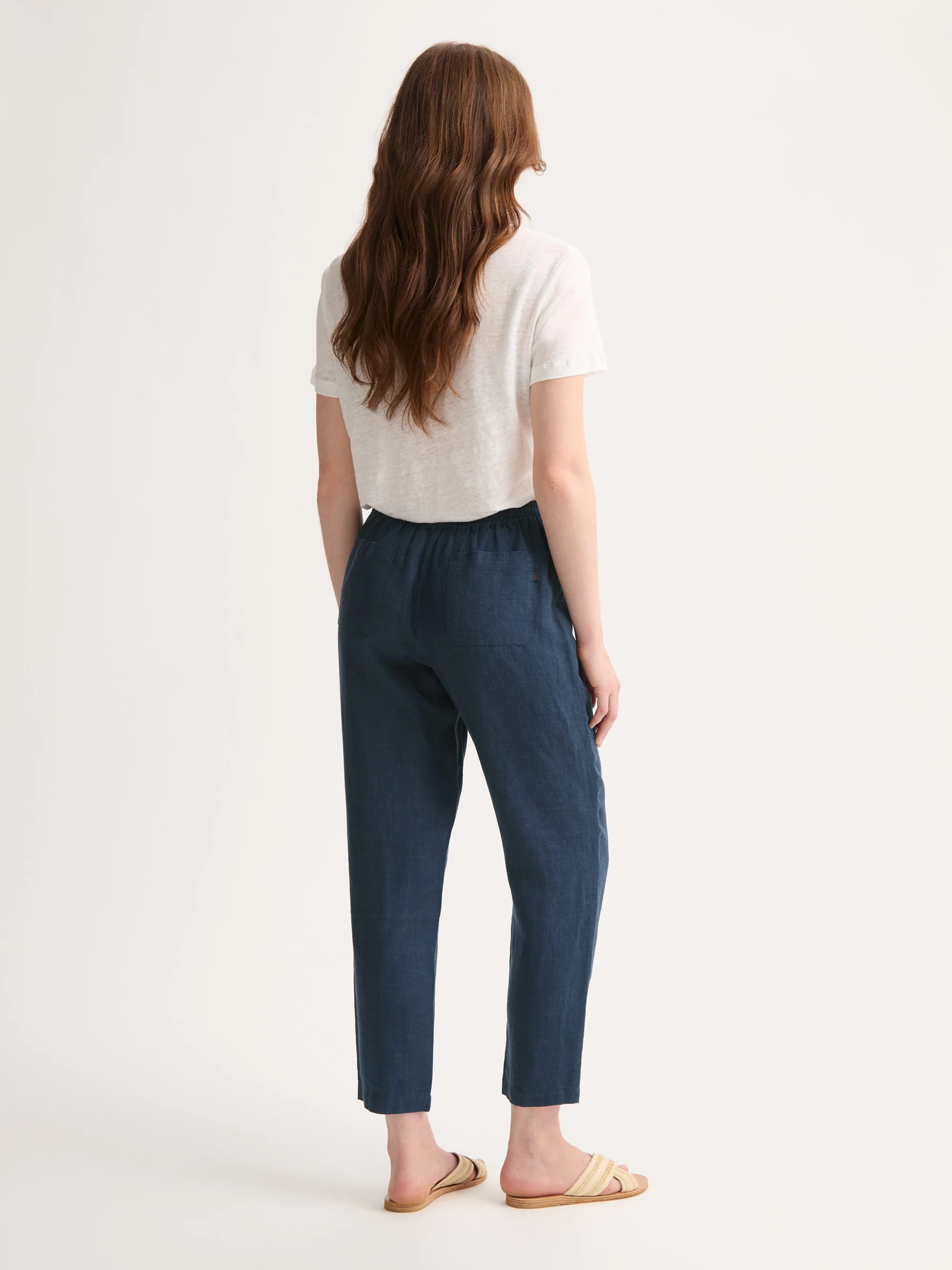 Women's Trousers Vienna Linen Navy - Image 3