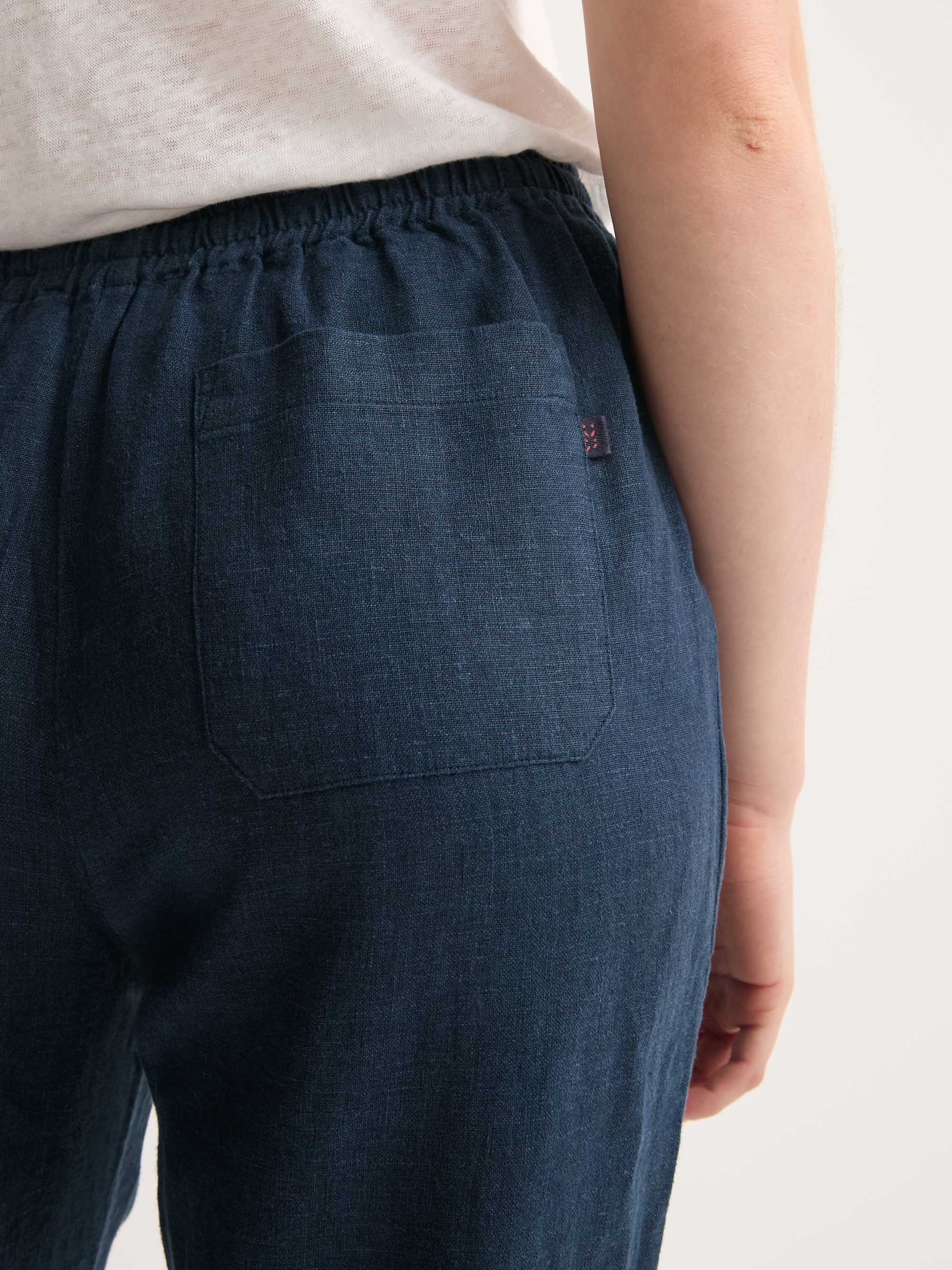 Women's Trousers Vienna Linen Navy - Image 5