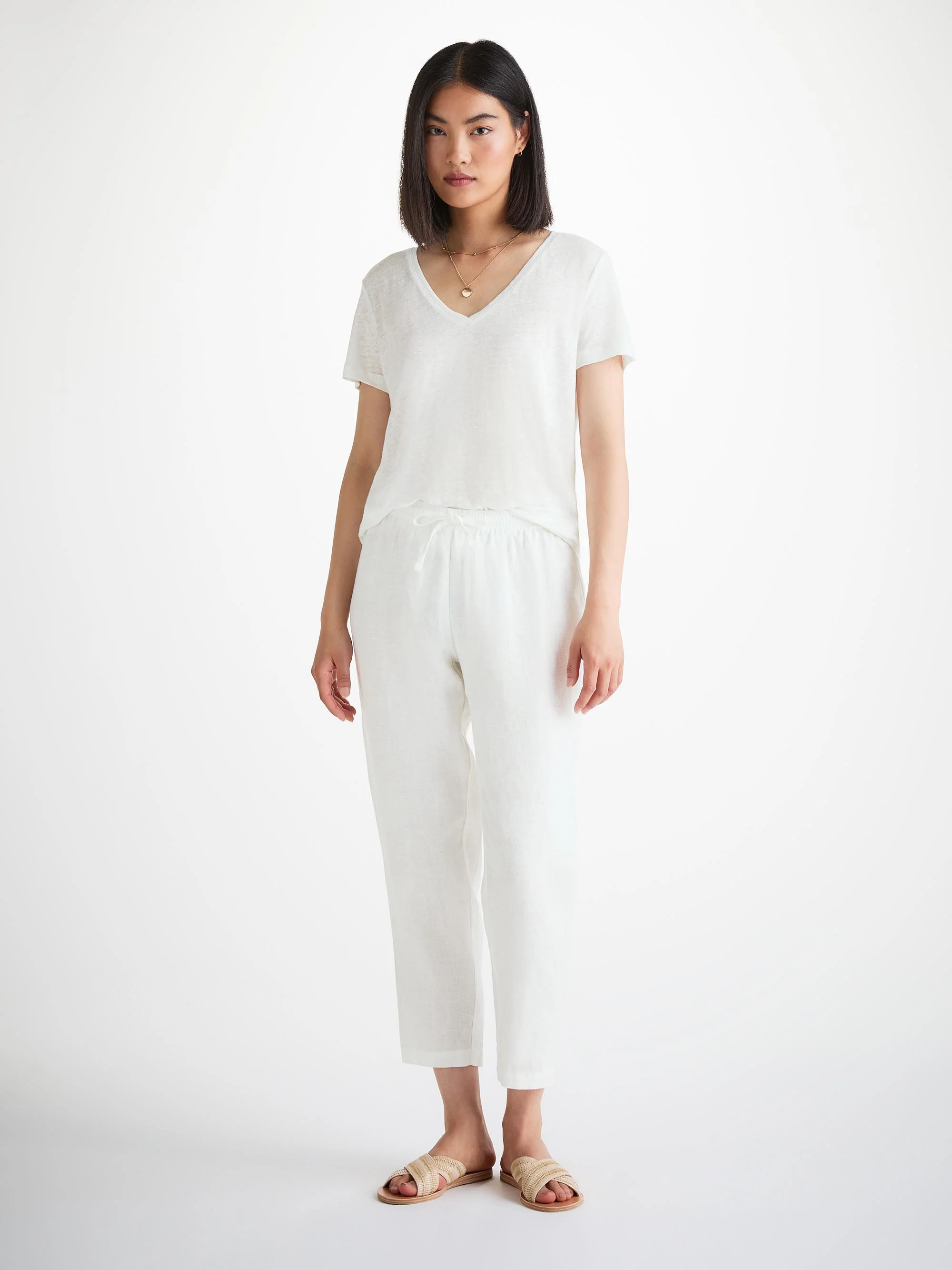 Women's Trousers Vienna Linen White - Image 5