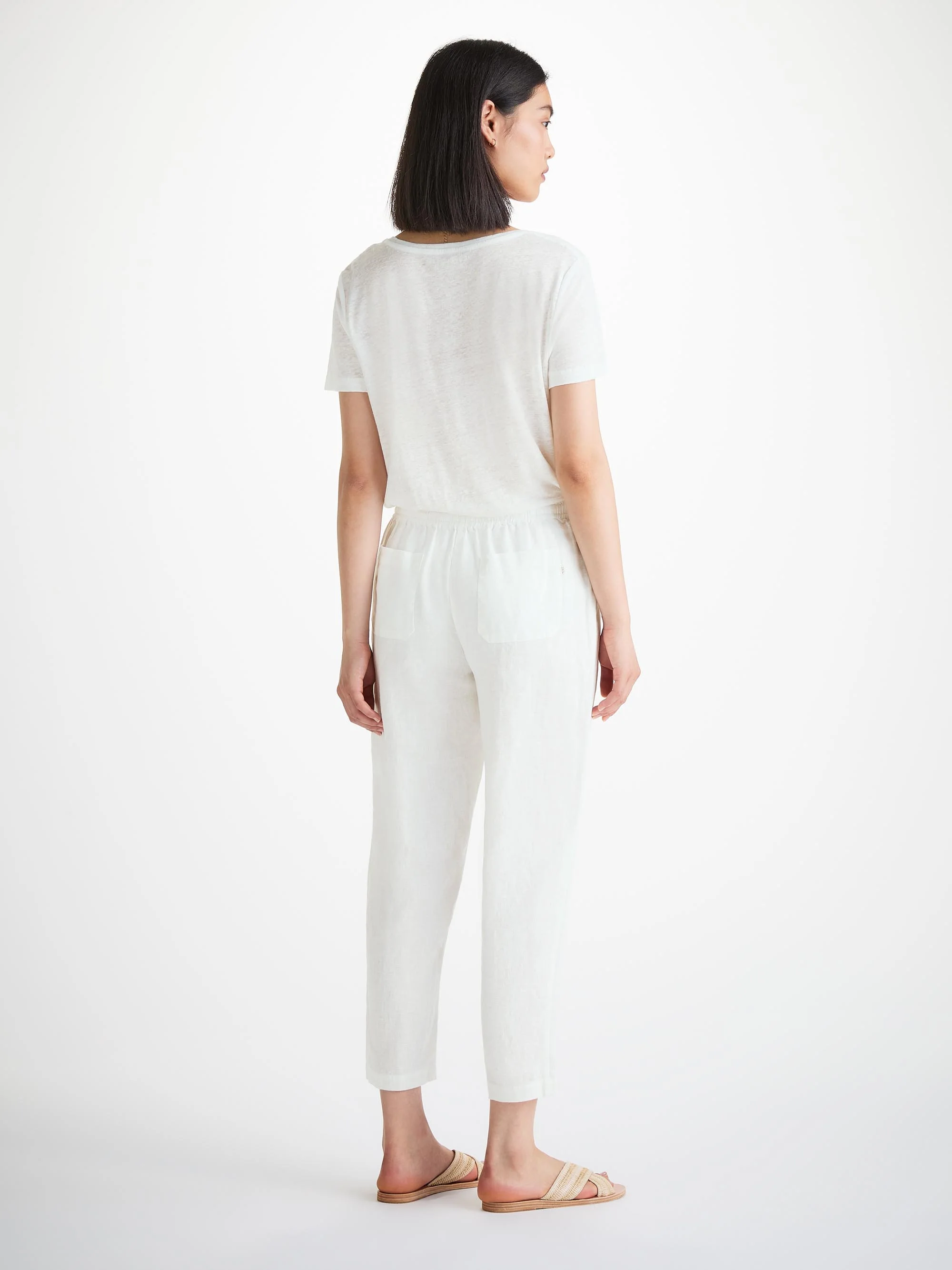 Women's Trousers Vienna Linen White - Image 6