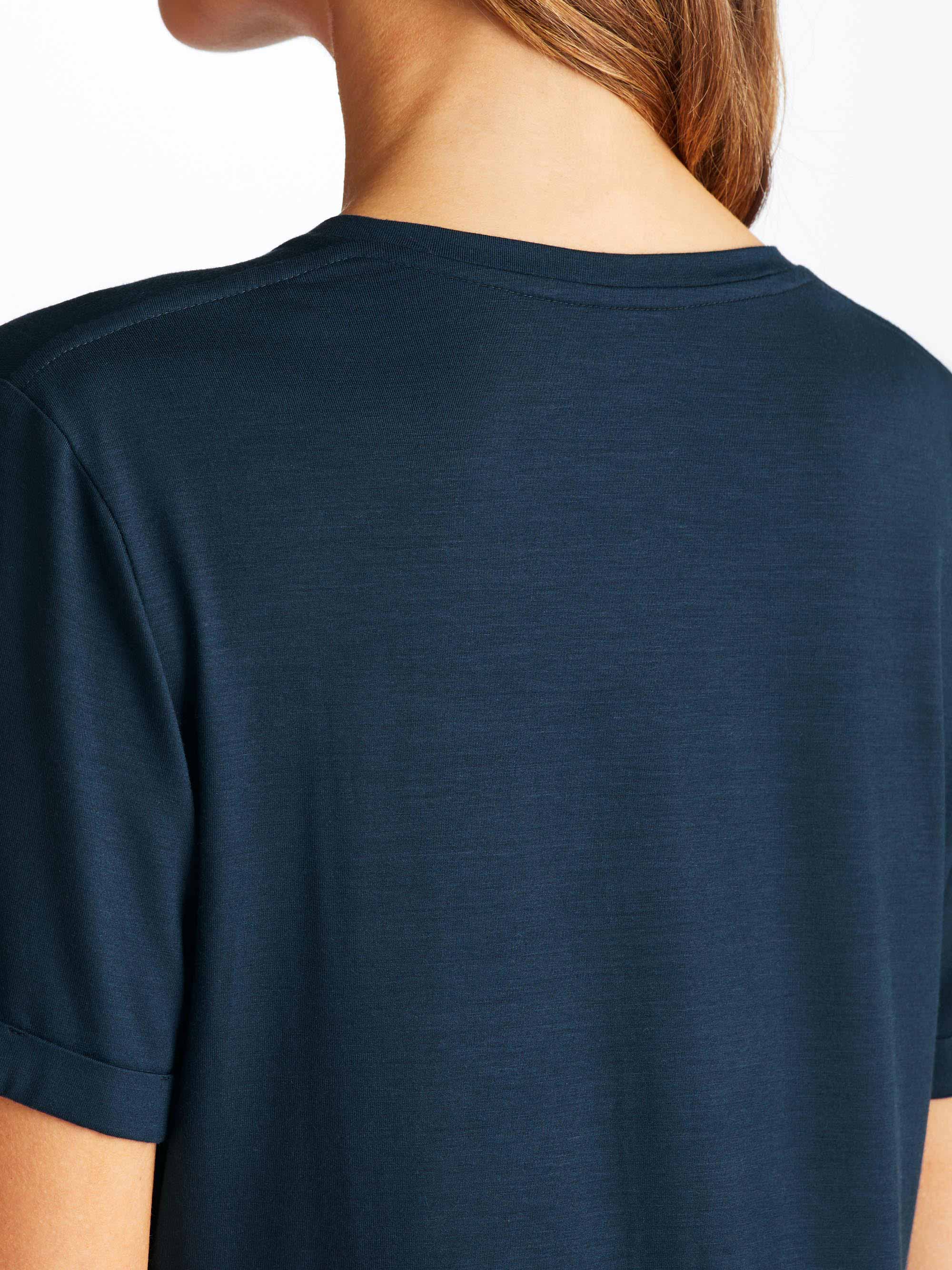 Women's V-Neck Sleep T-Shirt Lara Micro Modal Stretch Navy - Image 6