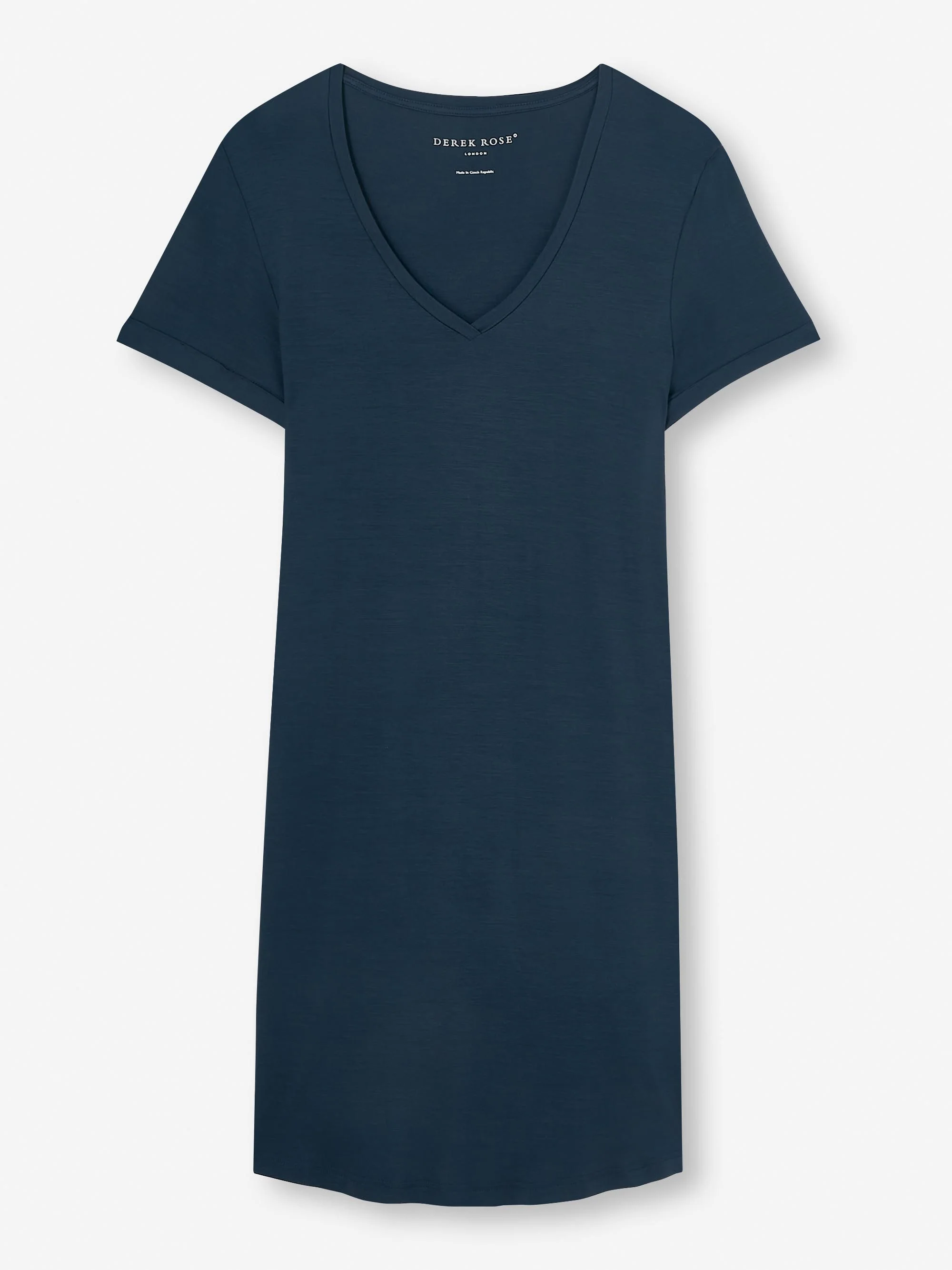 Women's V-Neck Sleep T-Shirt Lara Micro Modal Stretch Navy - Image 7