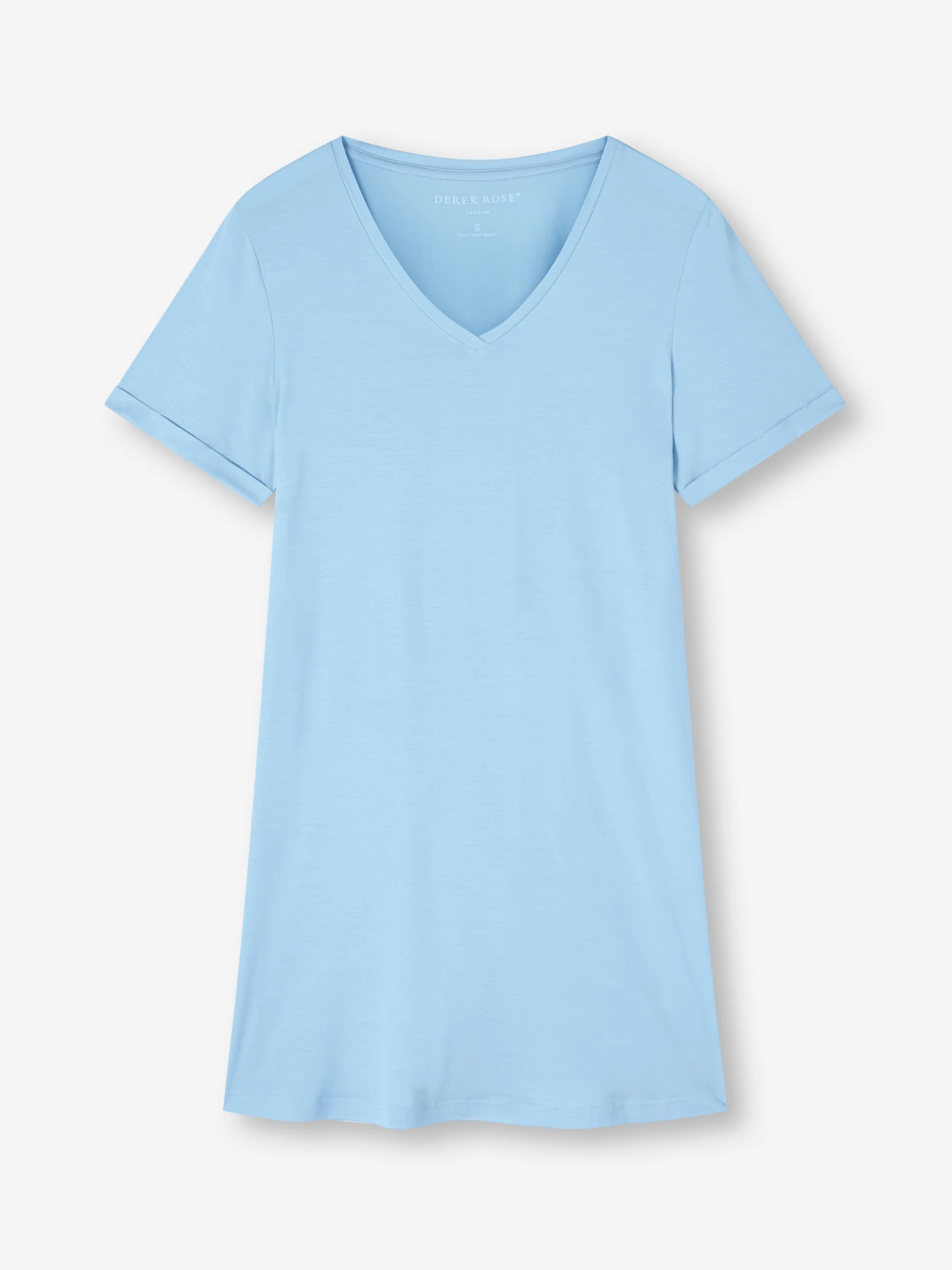 Women's V-Neck Sleep T-Shirt Lara Micro Modal Stretch Sky Blue - Image 5