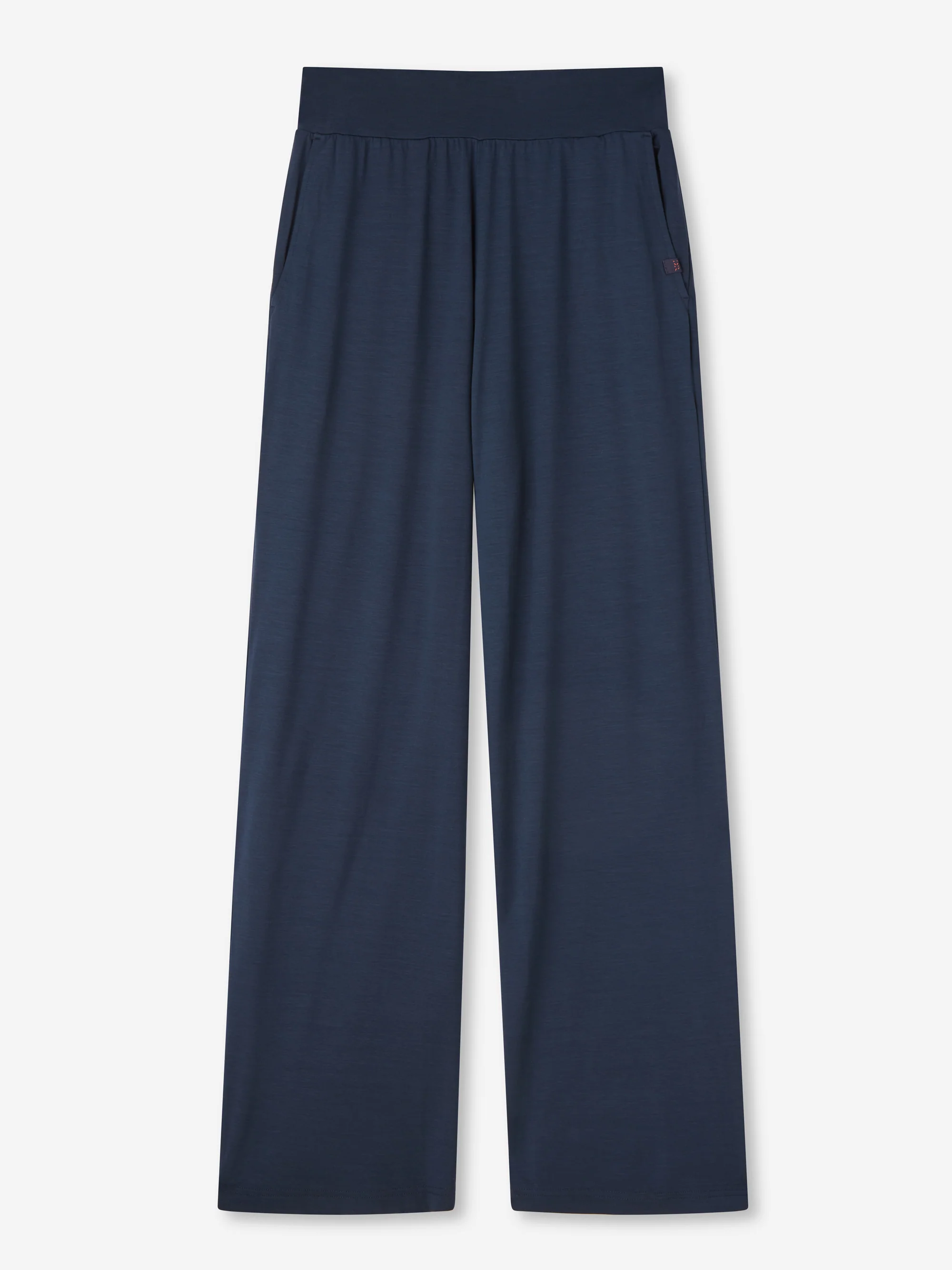 Women's V-Neck T-Shirt and Lounge Trousers Navy Set - Image 6