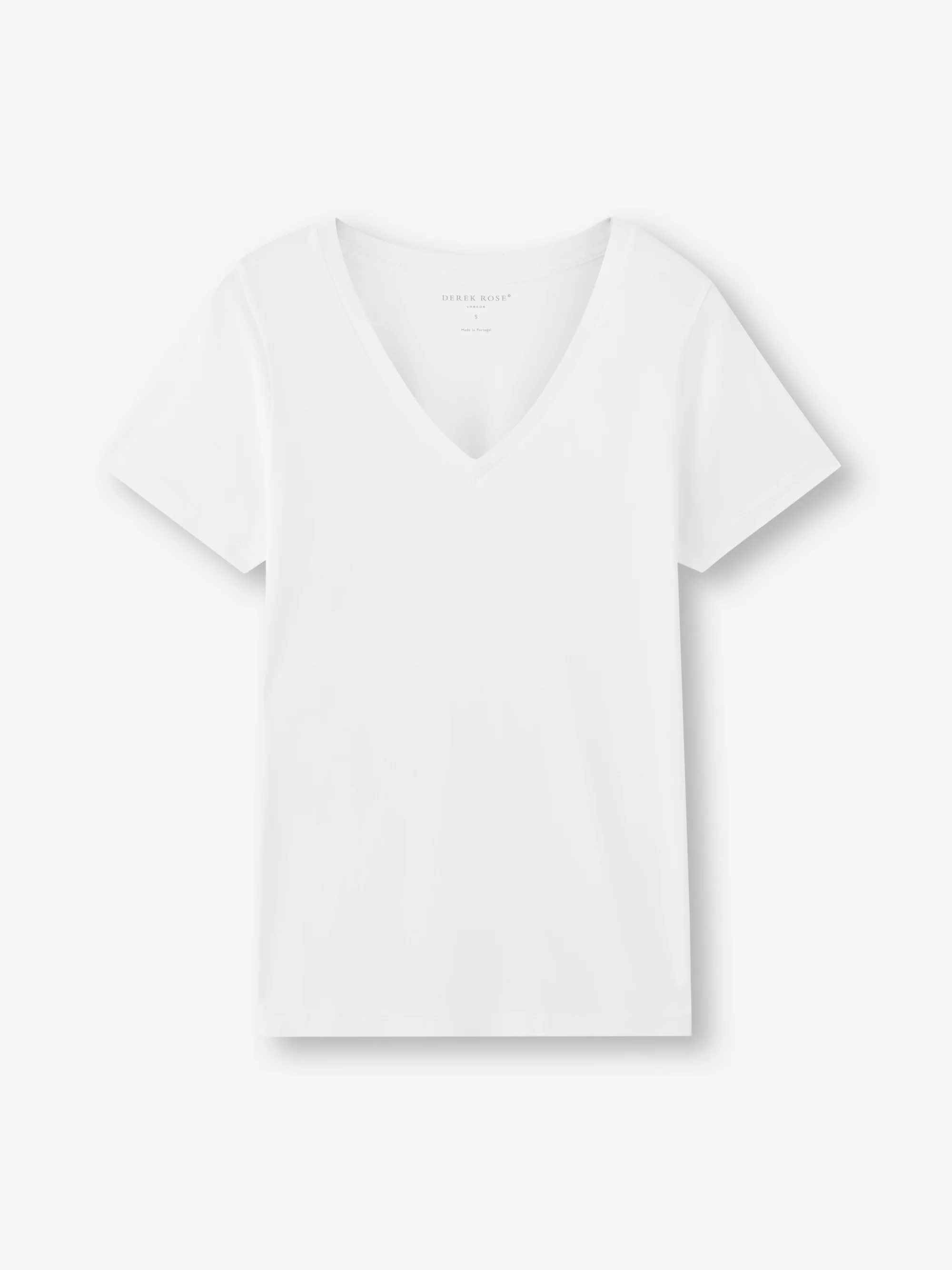 Women's V-Neck T-Shirt Cotton White - Image 5